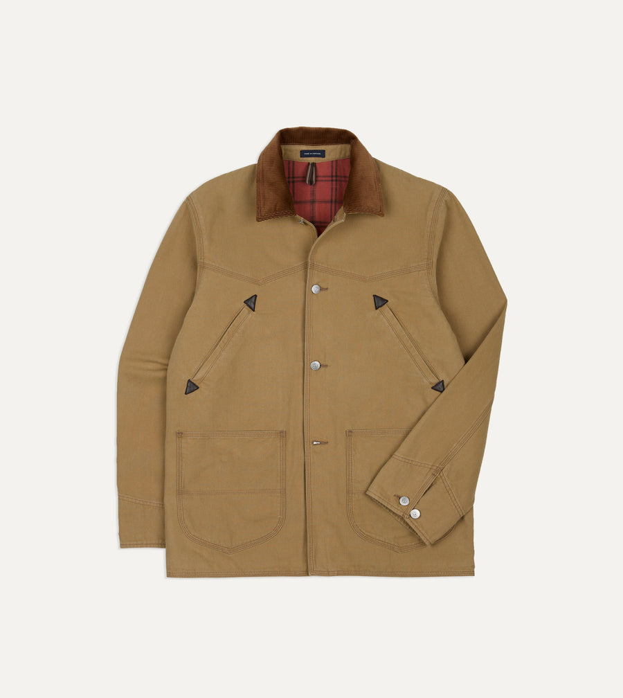 Brown Cotton Canvas Western Chore Jacket