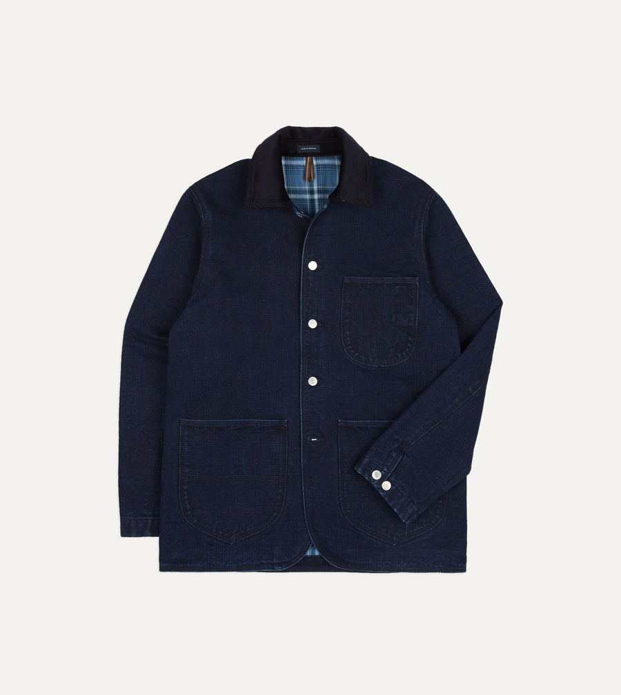 Indigo Denim Lined Chore Jacket