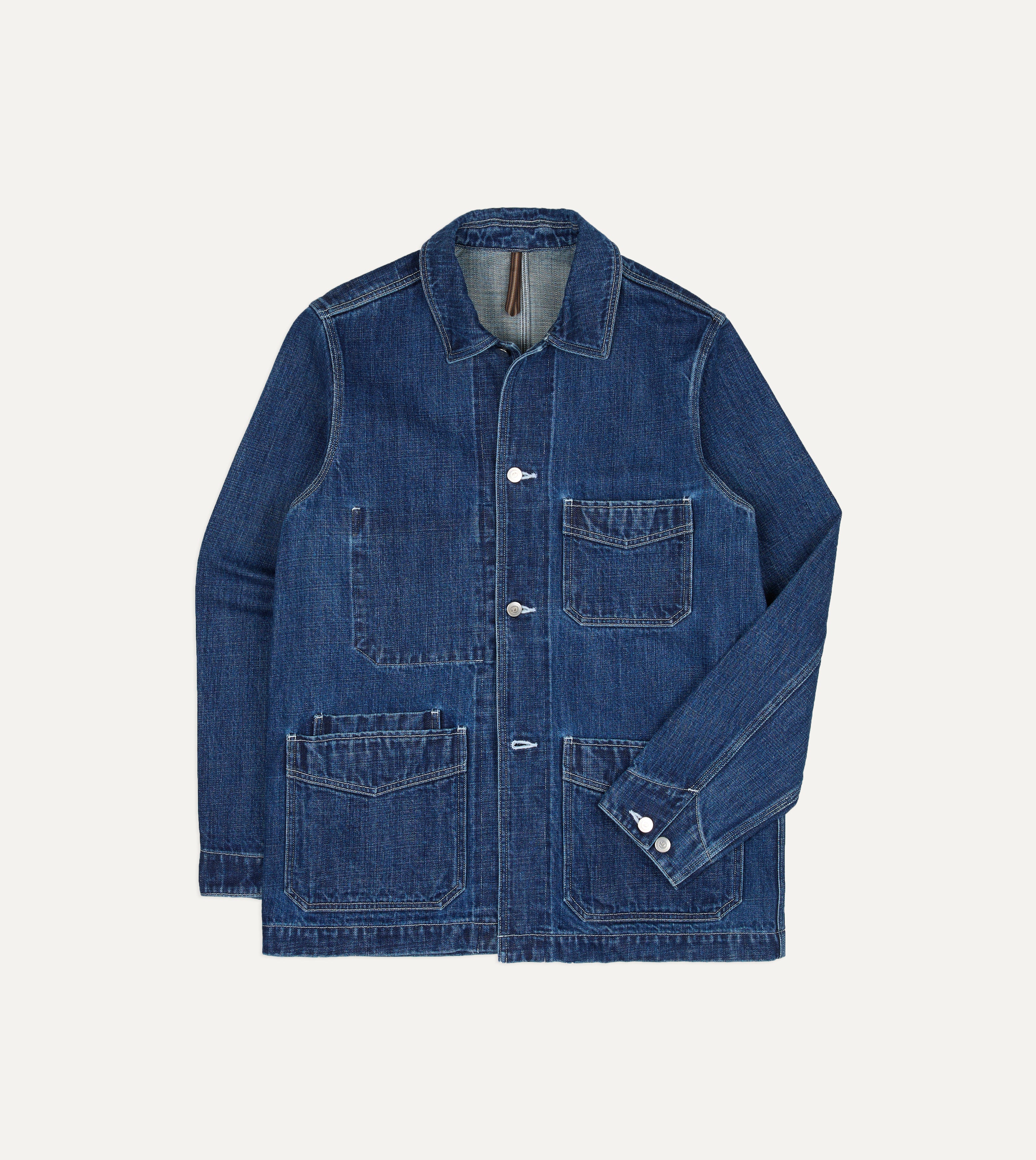 BEAMS F & Drake's Vintage Blue Selvedge Denim Five-Pocket Chore