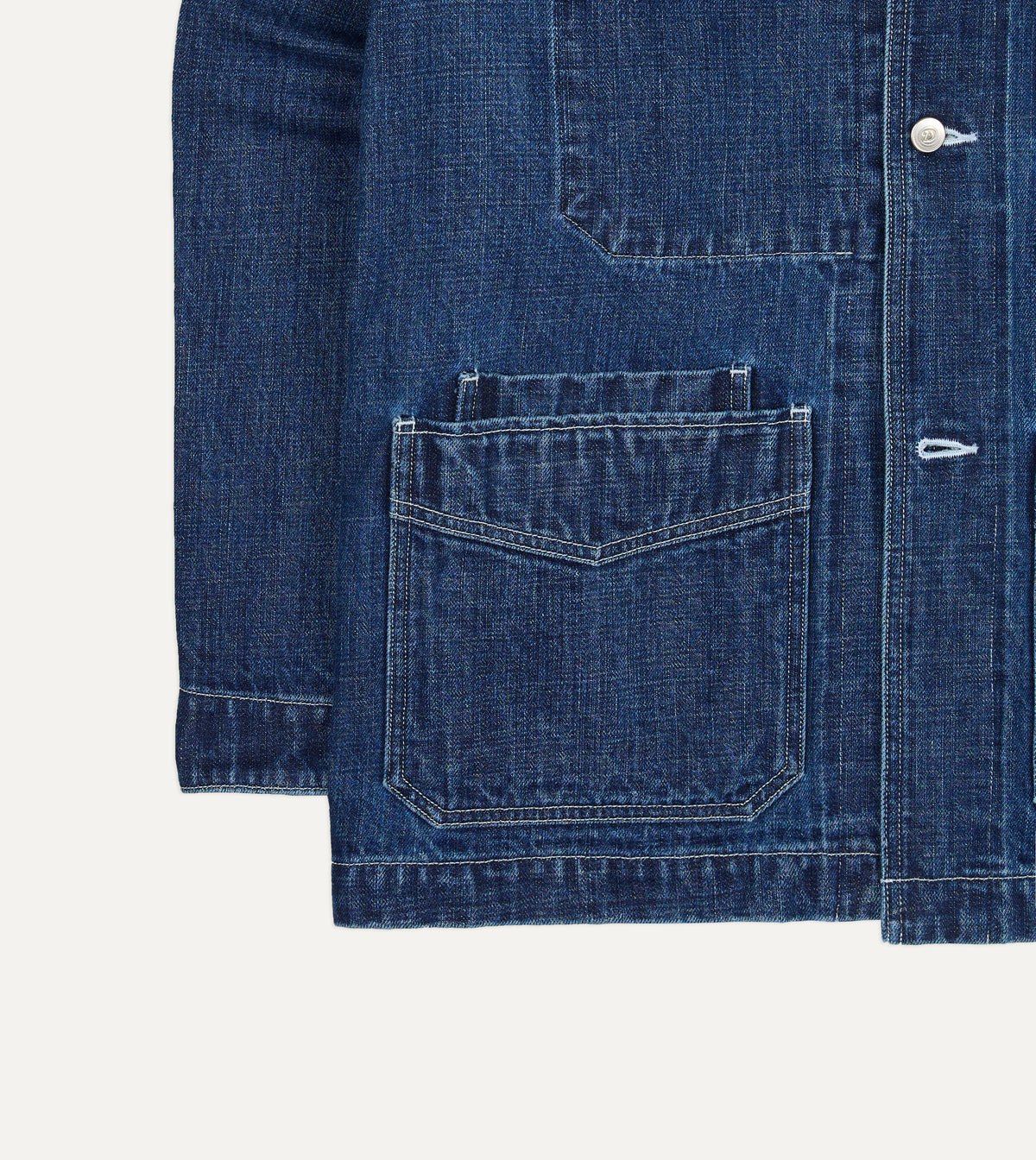 BEAMS F & Drake’s Vintage Blue Selvedge Denim Five-Pocket Chore Jacket