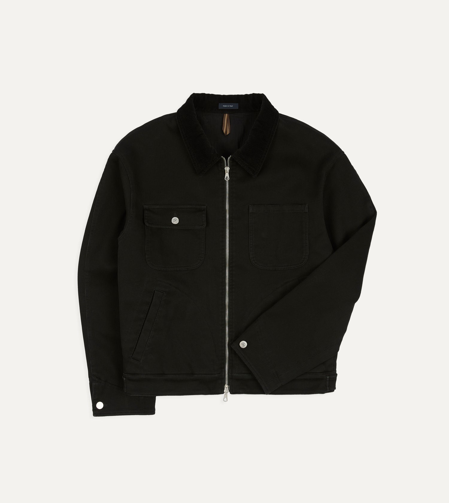 Drake's by A. Levine Black Cotton Trucker Jacket