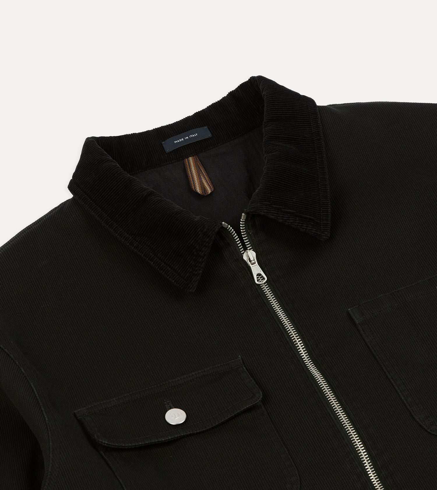 Drake's by A. Levine Black Cotton Trucker Jacket