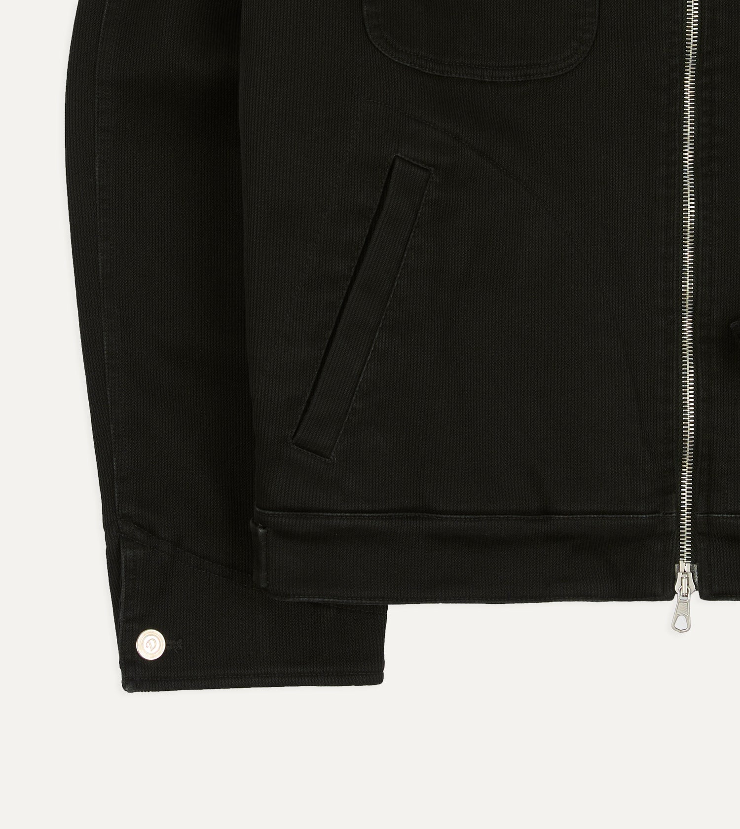 Drake's by A. Levine Black Cotton Trucker Jacket