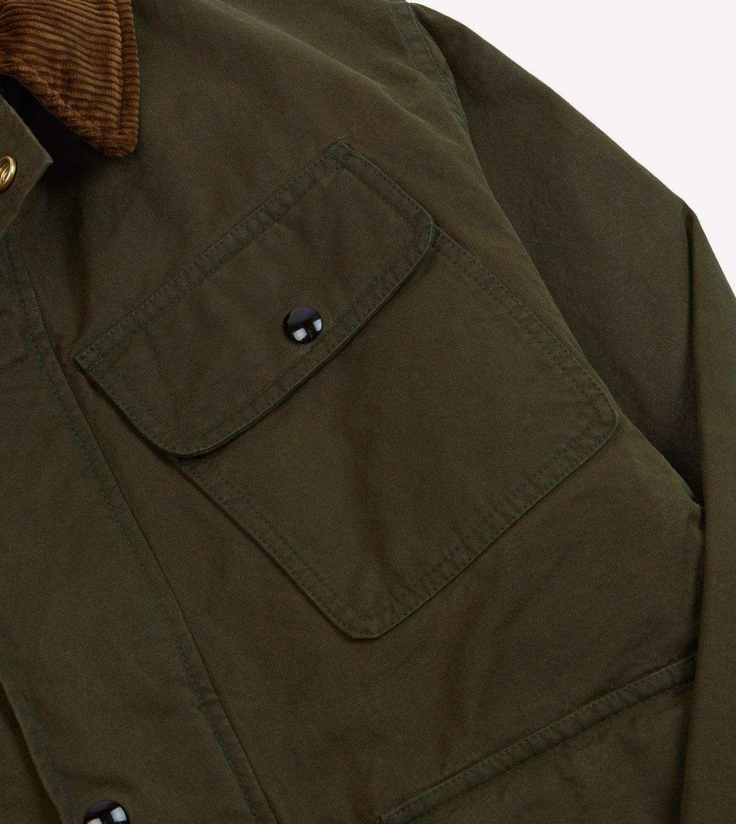 Green Waxed Cotton Wader Jacket with Blanket Lining – Drakes US