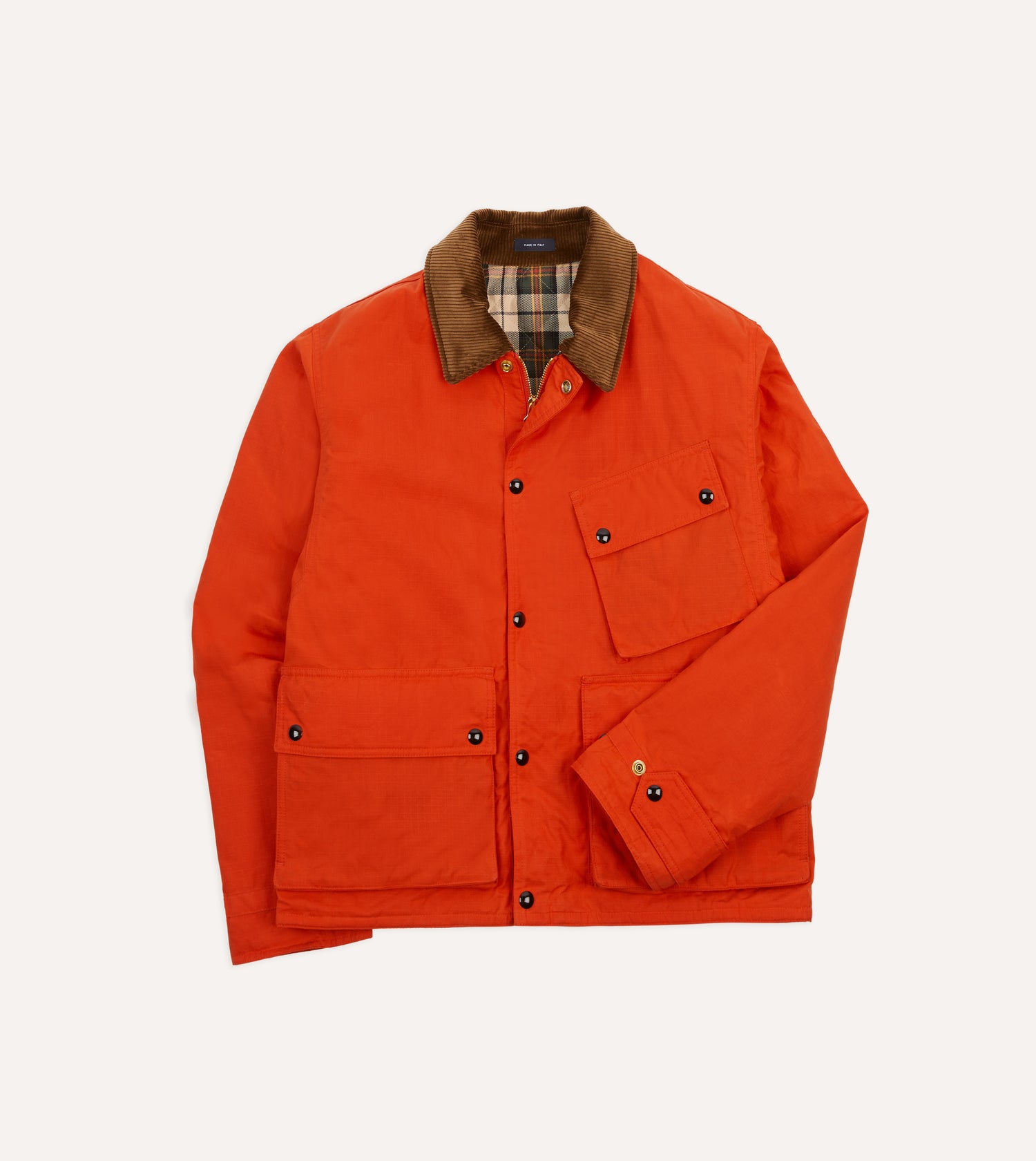 Orange Waxed Ripstop Cotton Wader Jacket