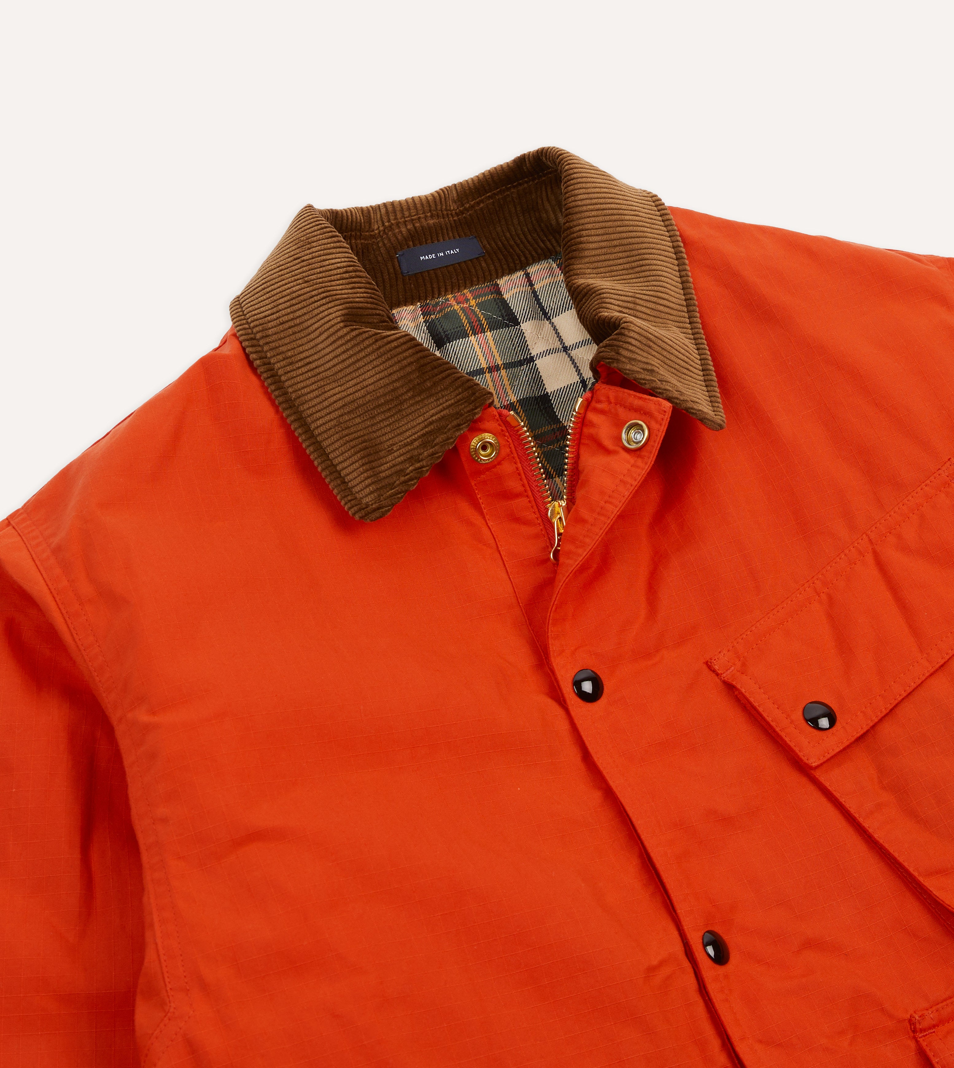Orange Waxed Ripstop Cotton Wader Jacket – Drakes US