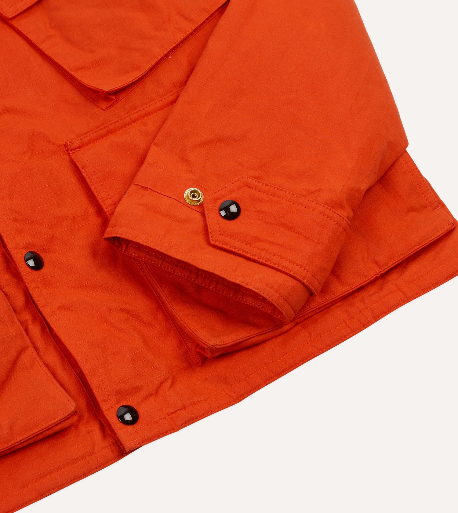 Orange Waxed Ripstop Cotton Wader Jacket