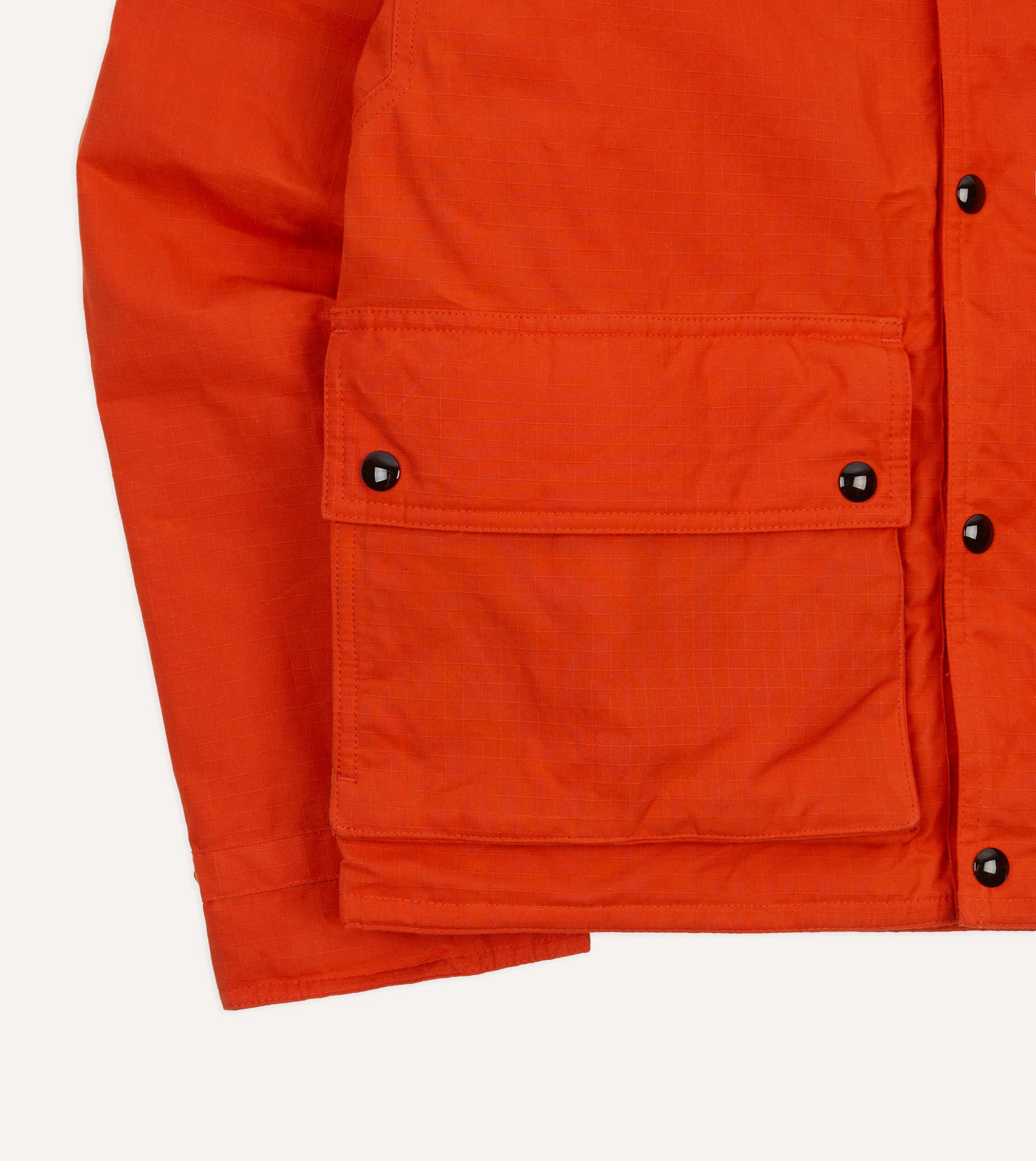Orange Waxed Ripstop Cotton Wader Jacket