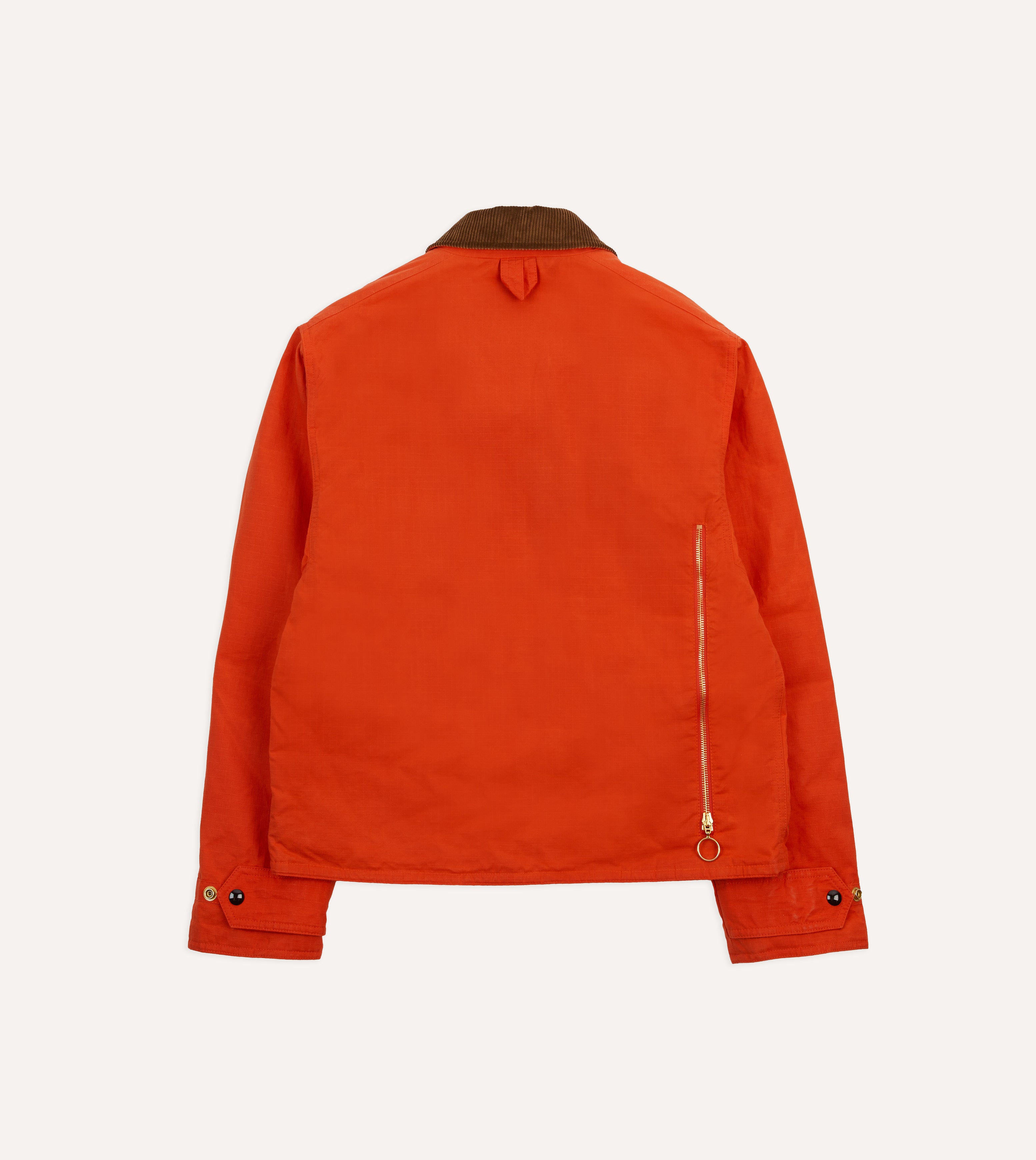 Orange Waxed Ripstop Cotton Wader Jacket