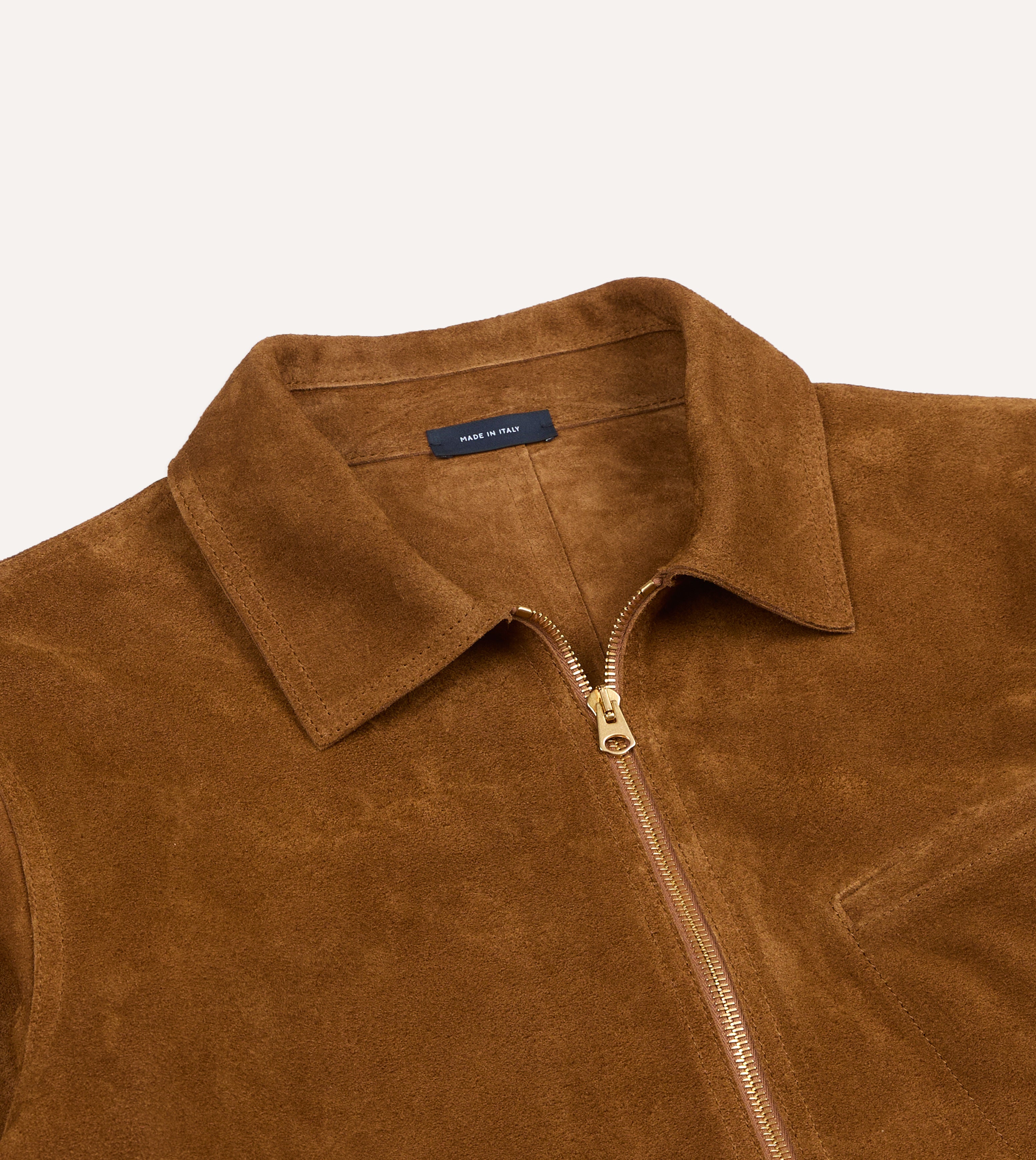 Snuff Raw Suede Blouson Jacket – Drakes US