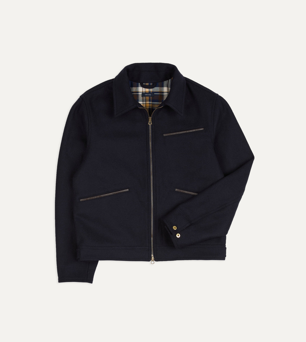 Navy Wool Melton Blouson