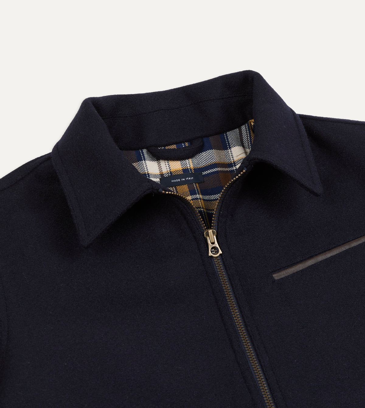 Navy Wool Melton Blouson