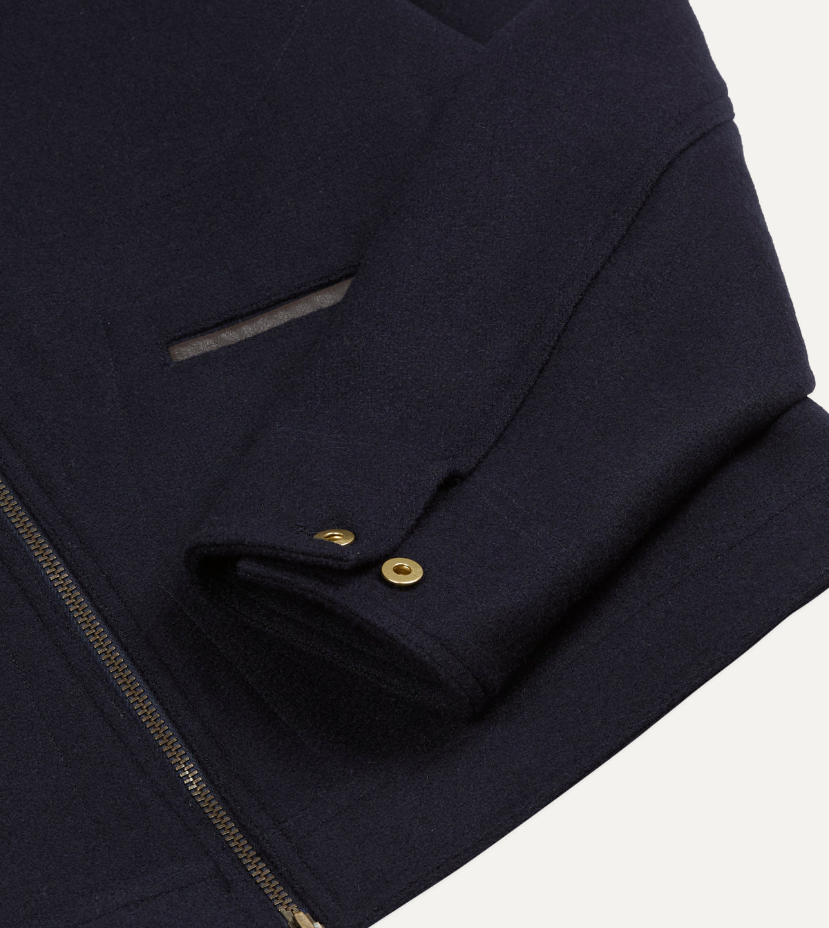 Navy Wool Melton Blouson