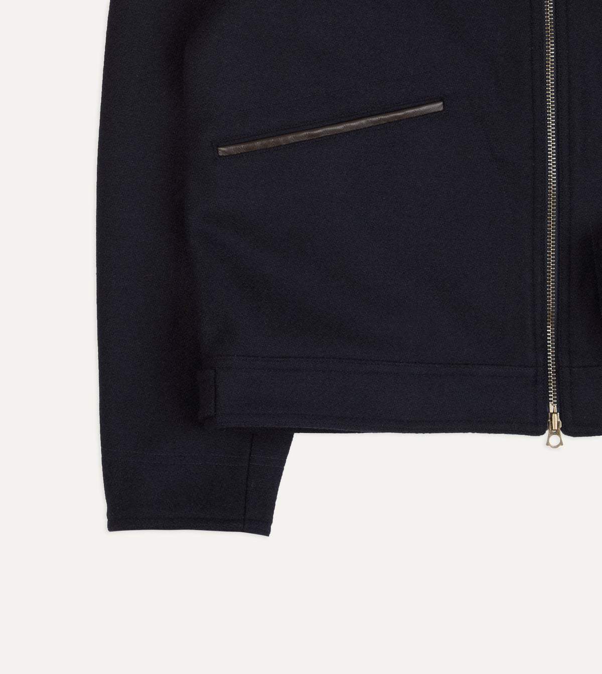 Navy Wool Melton Blouson