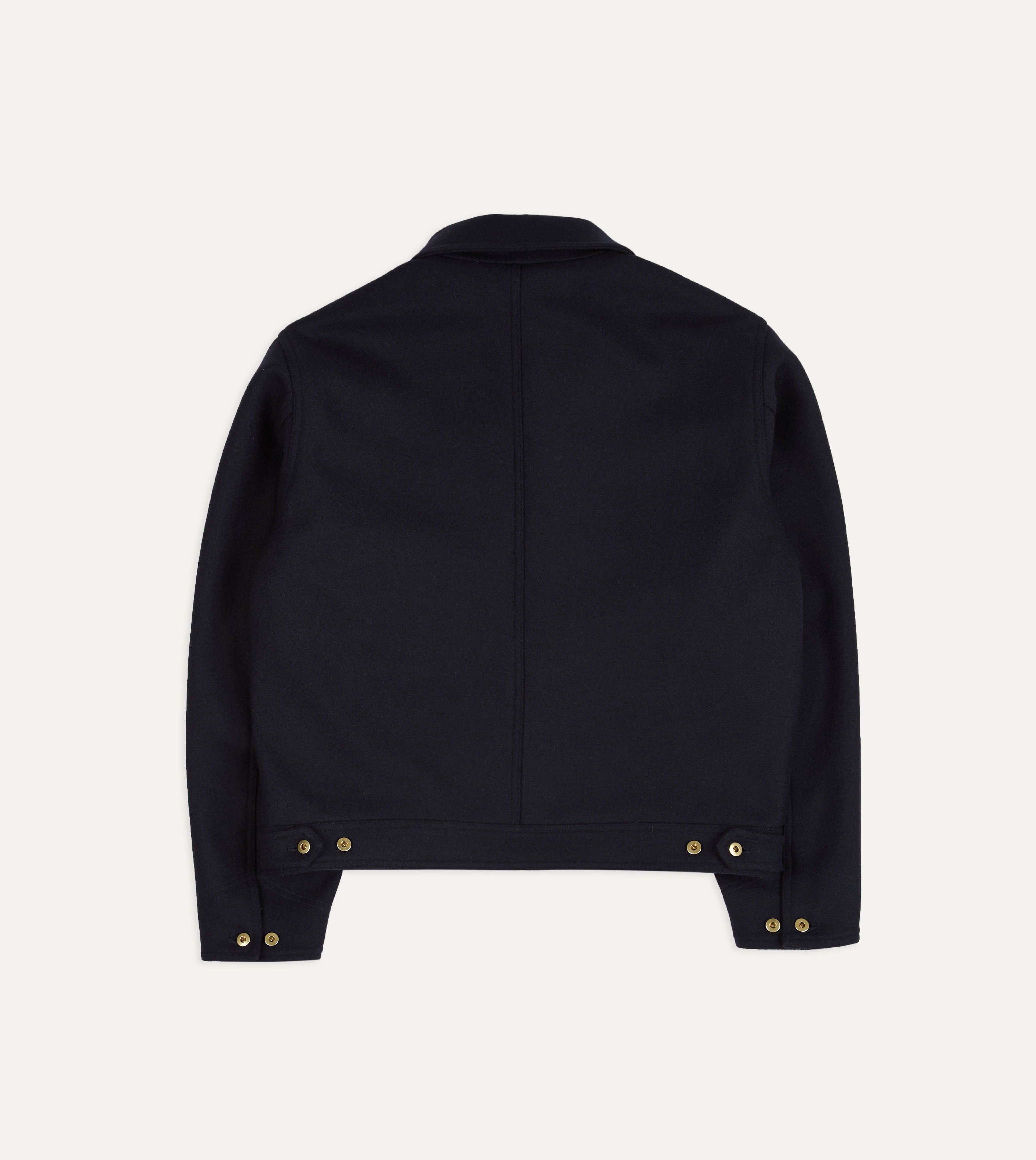 Navy Wool Melton Blouson