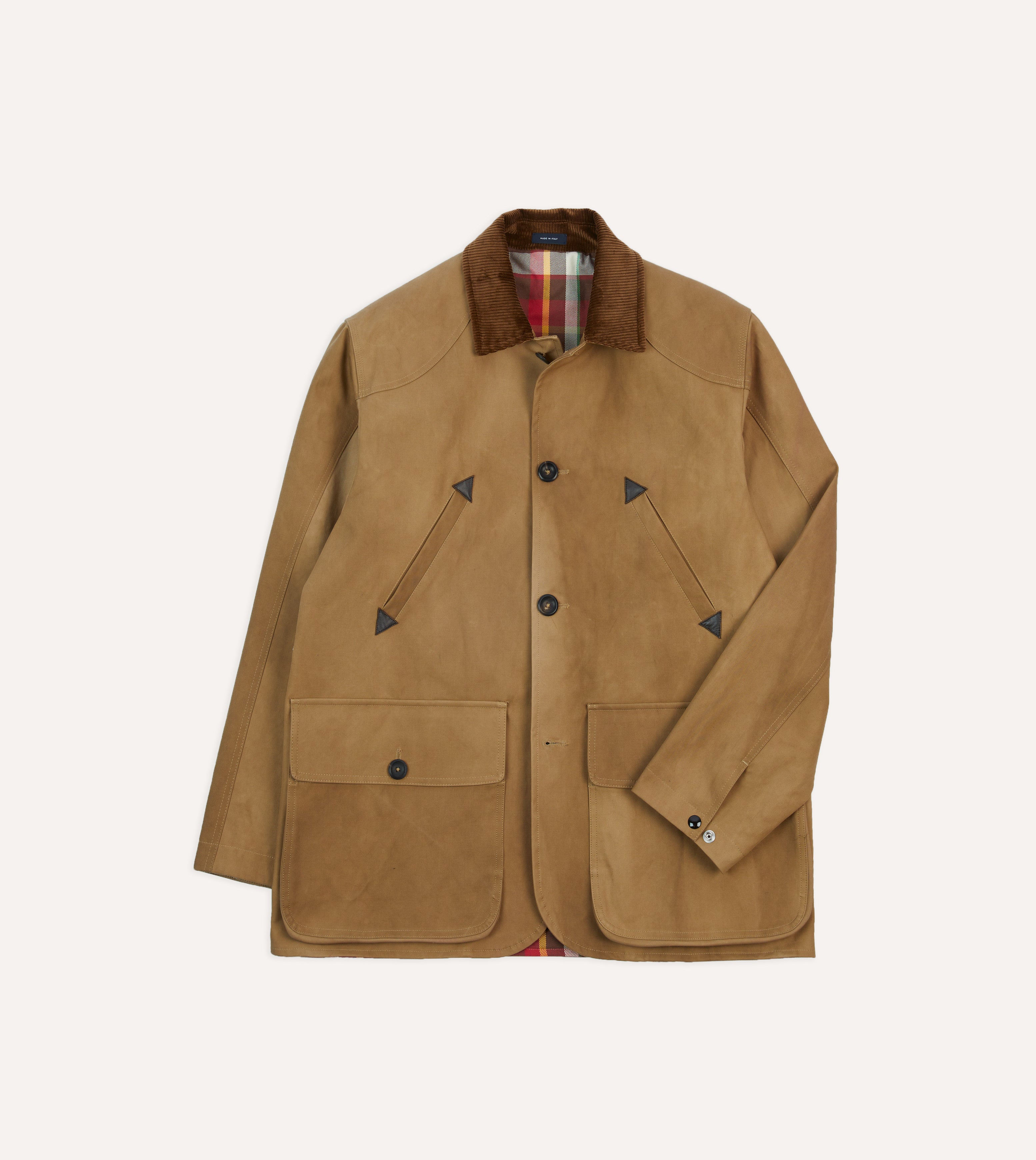 Light Brown Cotton Gabardine Barn Jacket – Drakes US