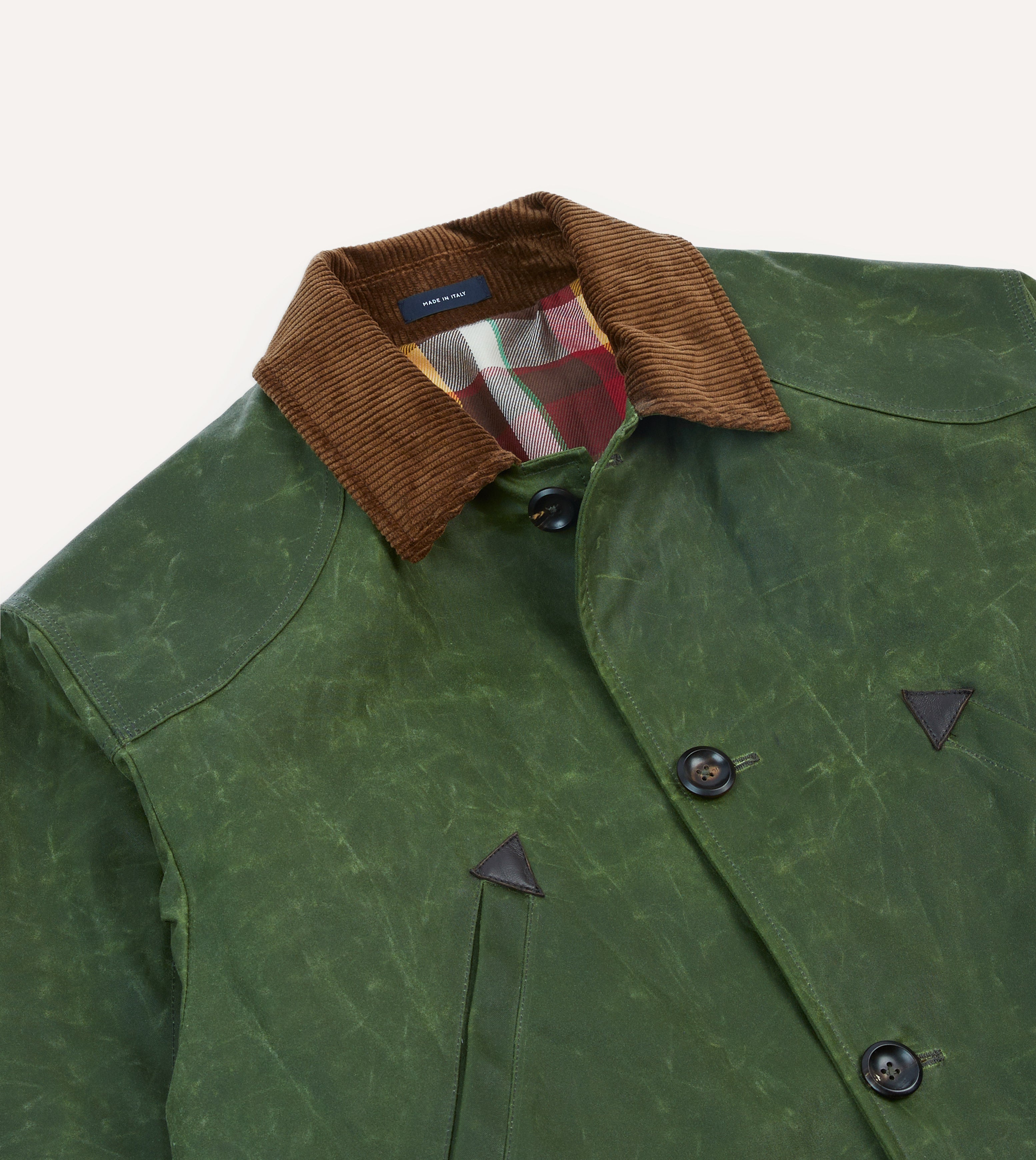 Green Waxed Cotton Barn Jacket – Drakes US