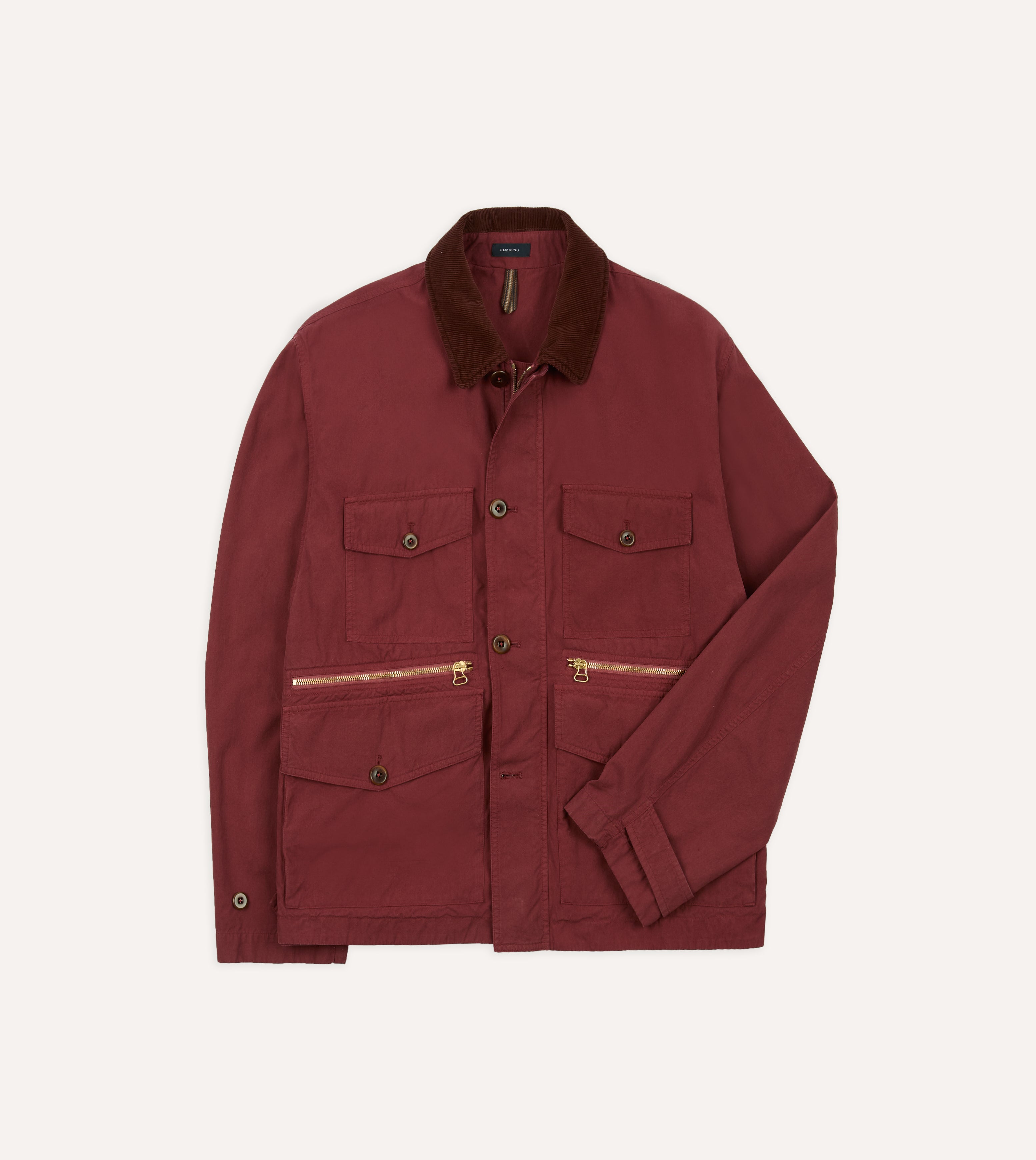 Washed Red Cotton Hiking Jacket – Drakes US