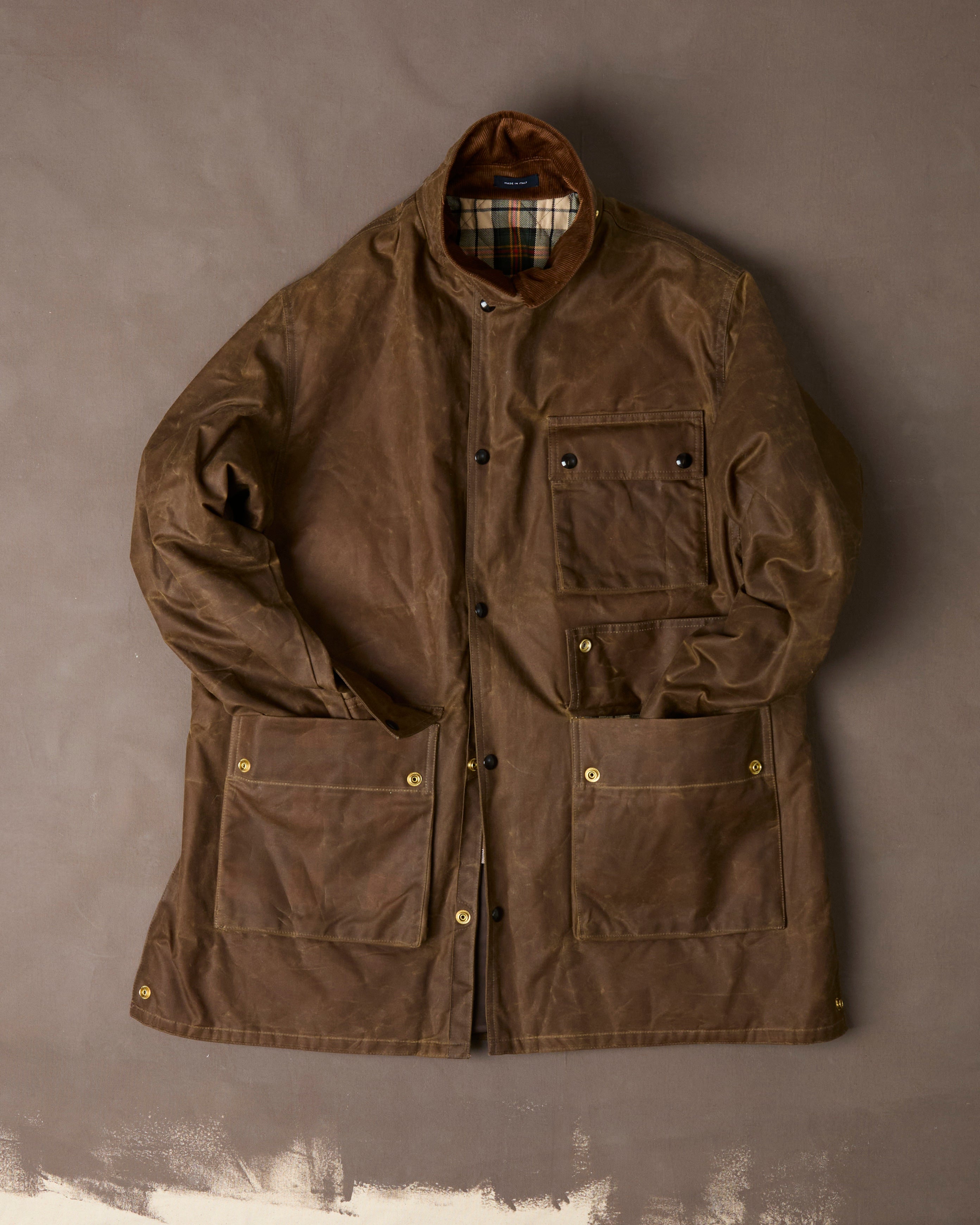 Brown Waxed Cotton Stable Jacket – Drakes US