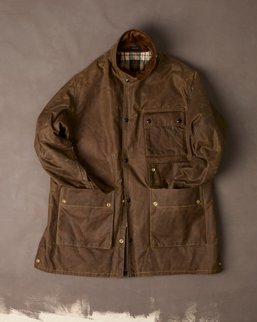 Brown Waxed Cotton Stable Jacket