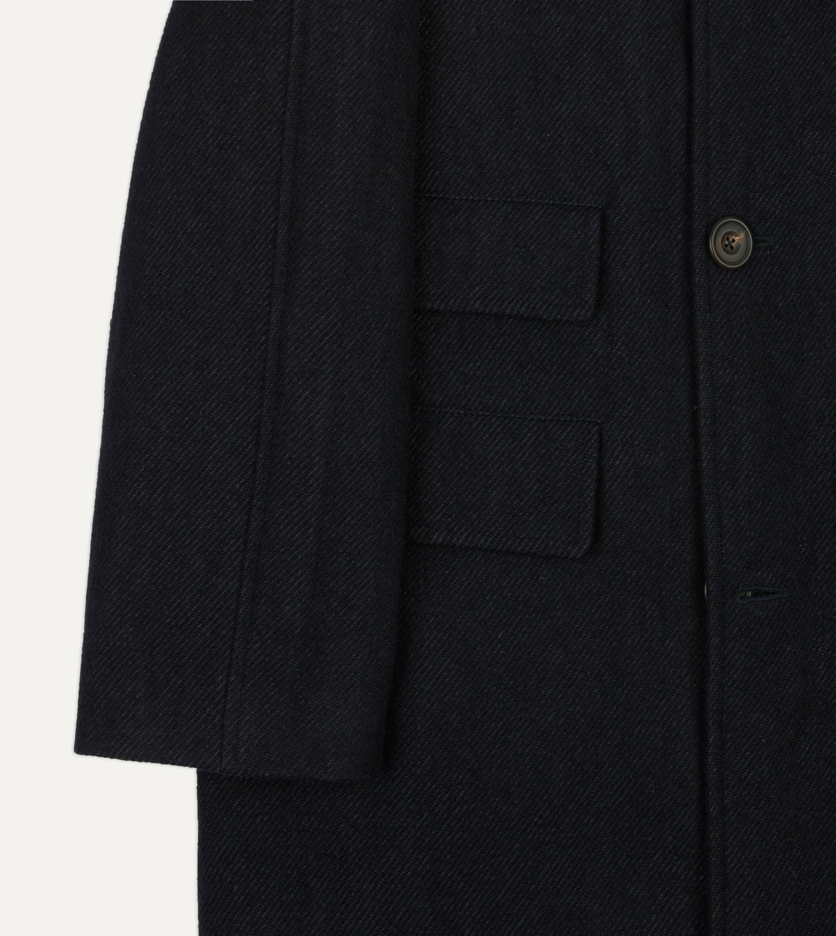 Navy Wool Car Coat
