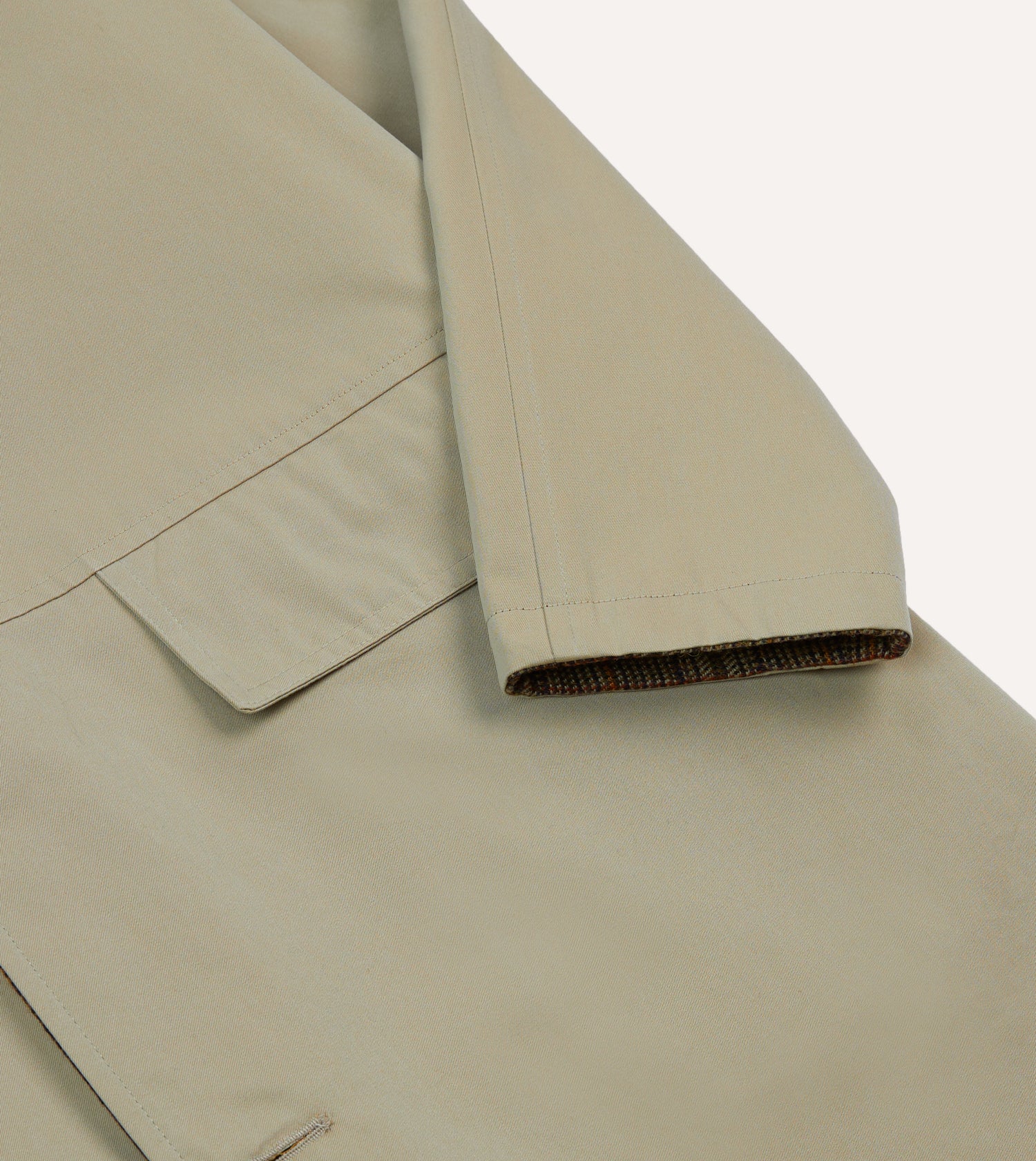 Reversible Cotton–Tweed Raglan Mac