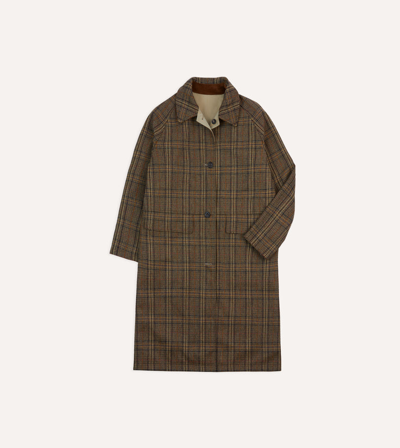 Reversible Cotton–Tweed Raglan Mac