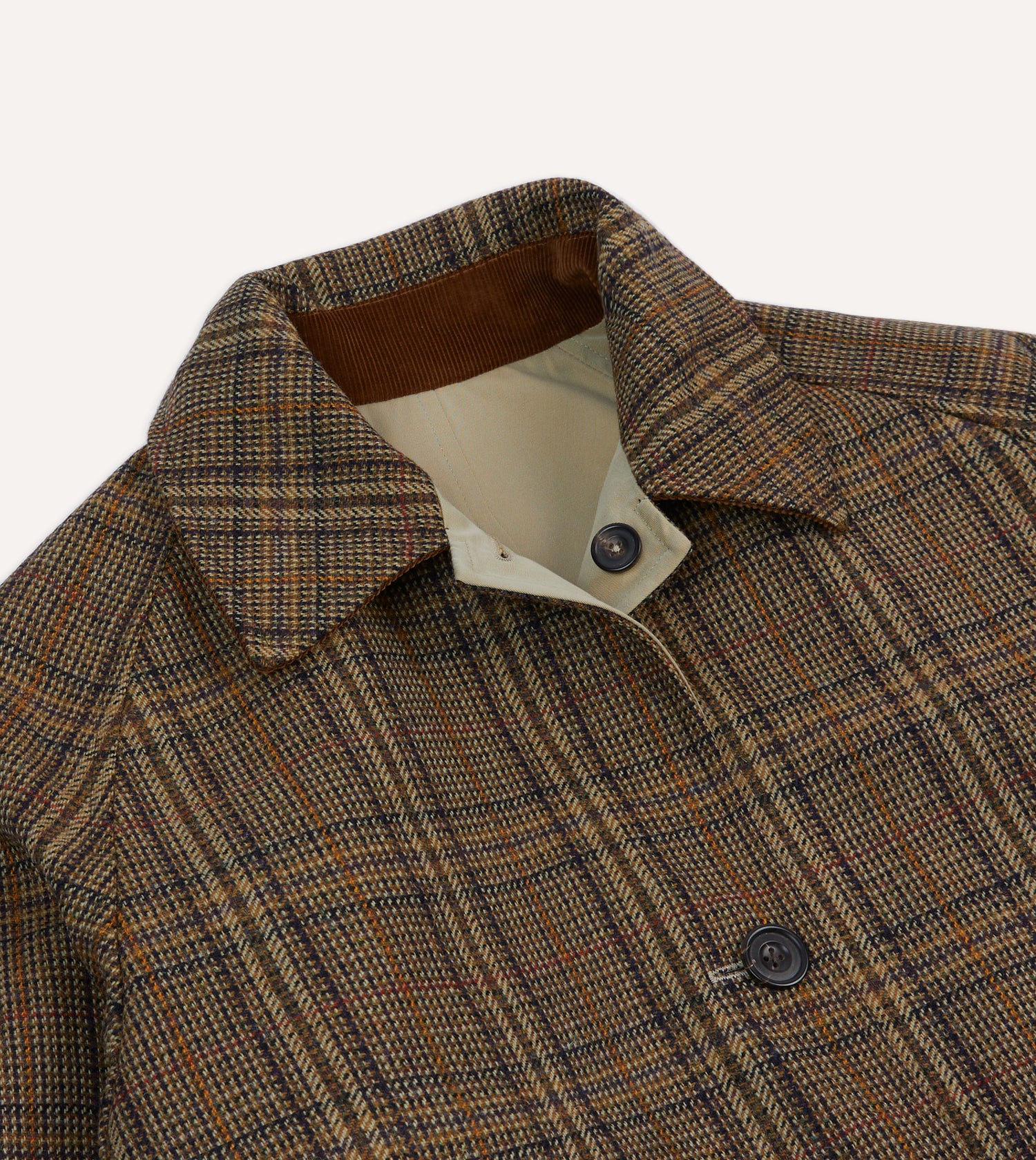 Reversible Cotton–Tweed Raglan Mac