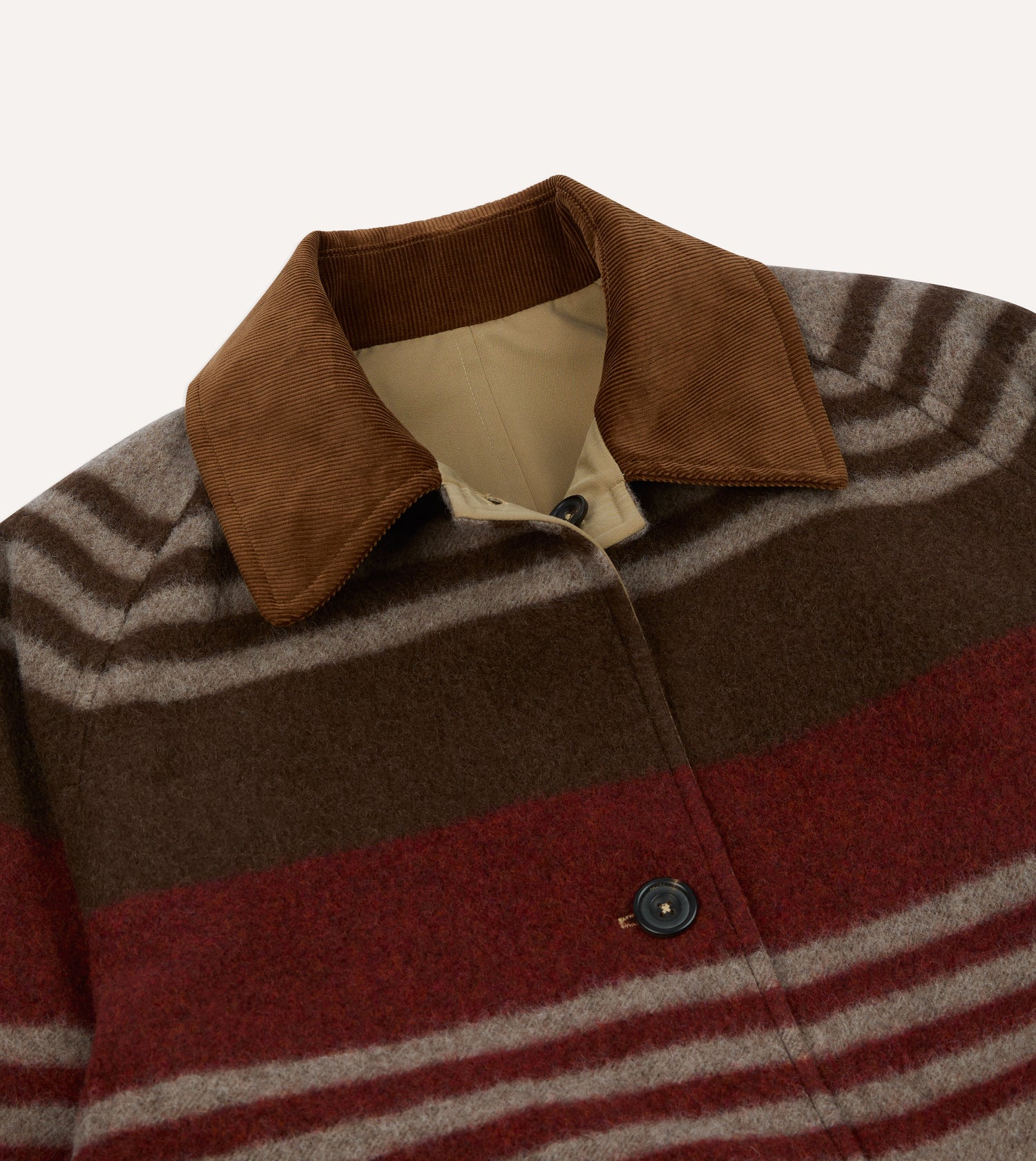 Reversible Cotton–Blanket Raglan Mac