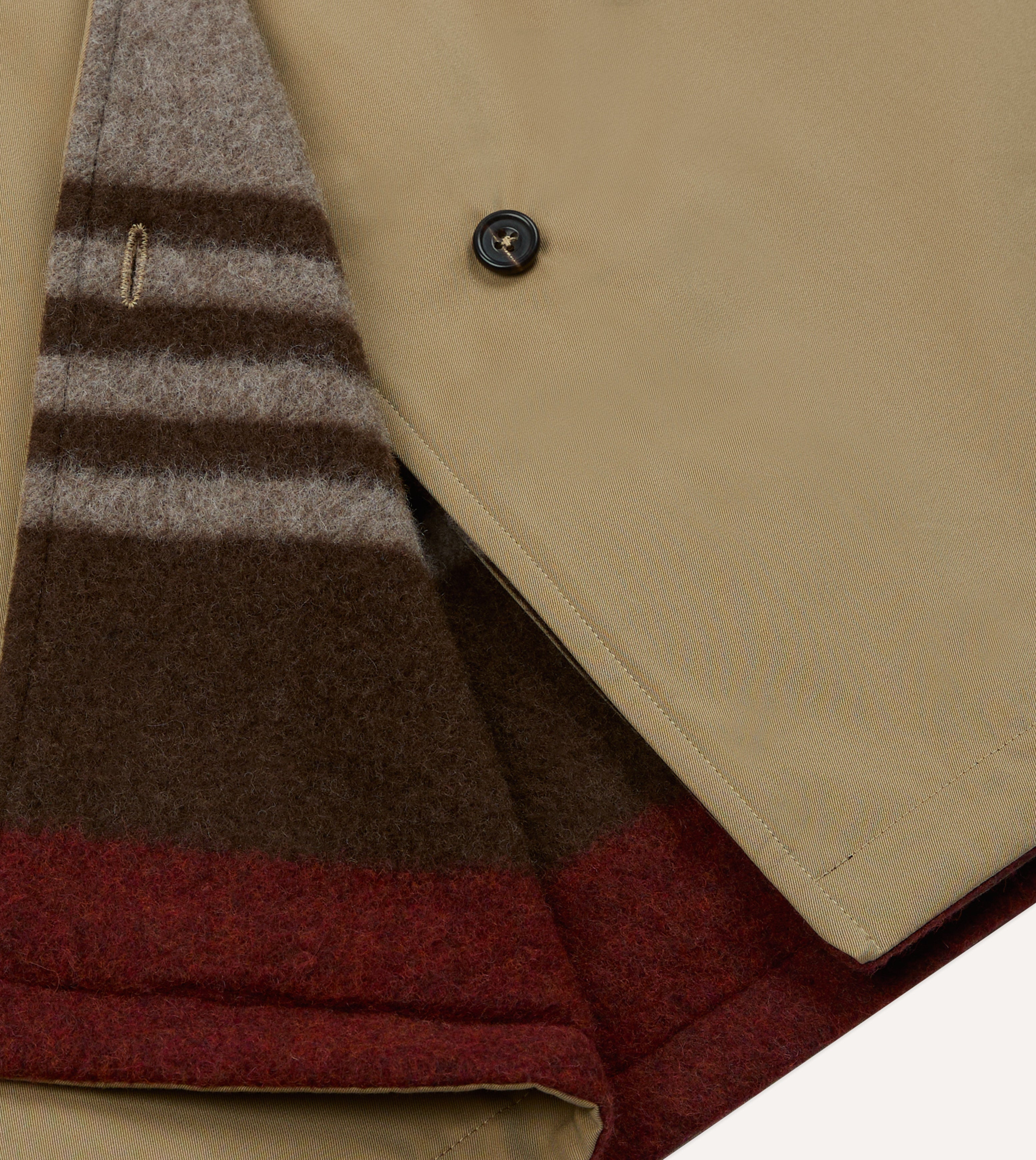 Reversible Cotton–Blanket Raglan Mac