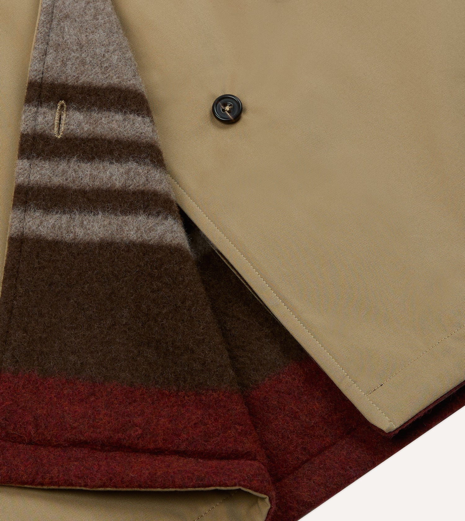 Reversible Cotton–Blanket Raglan Mac