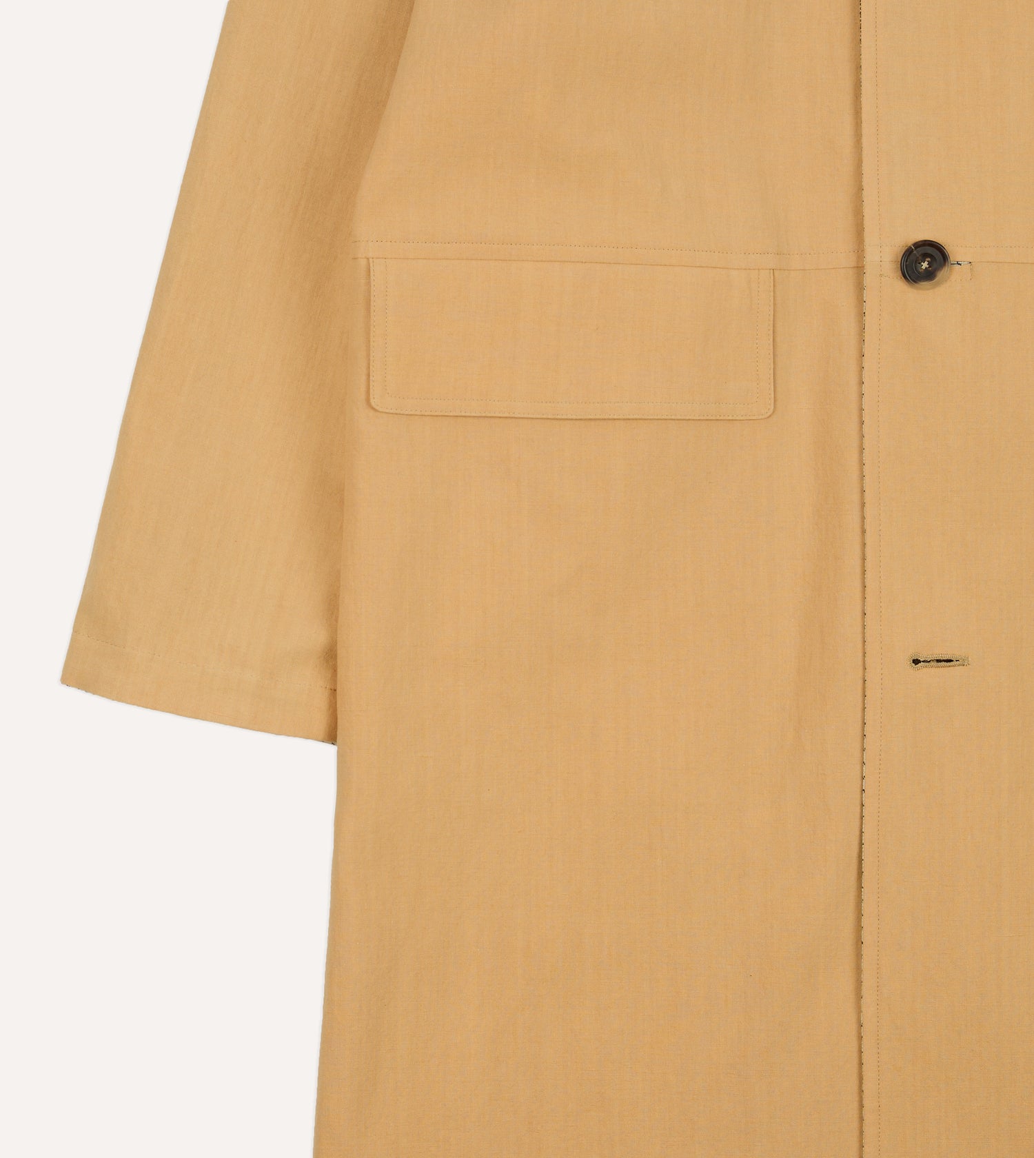 Reversible Linen–Cotton Raglan Mac