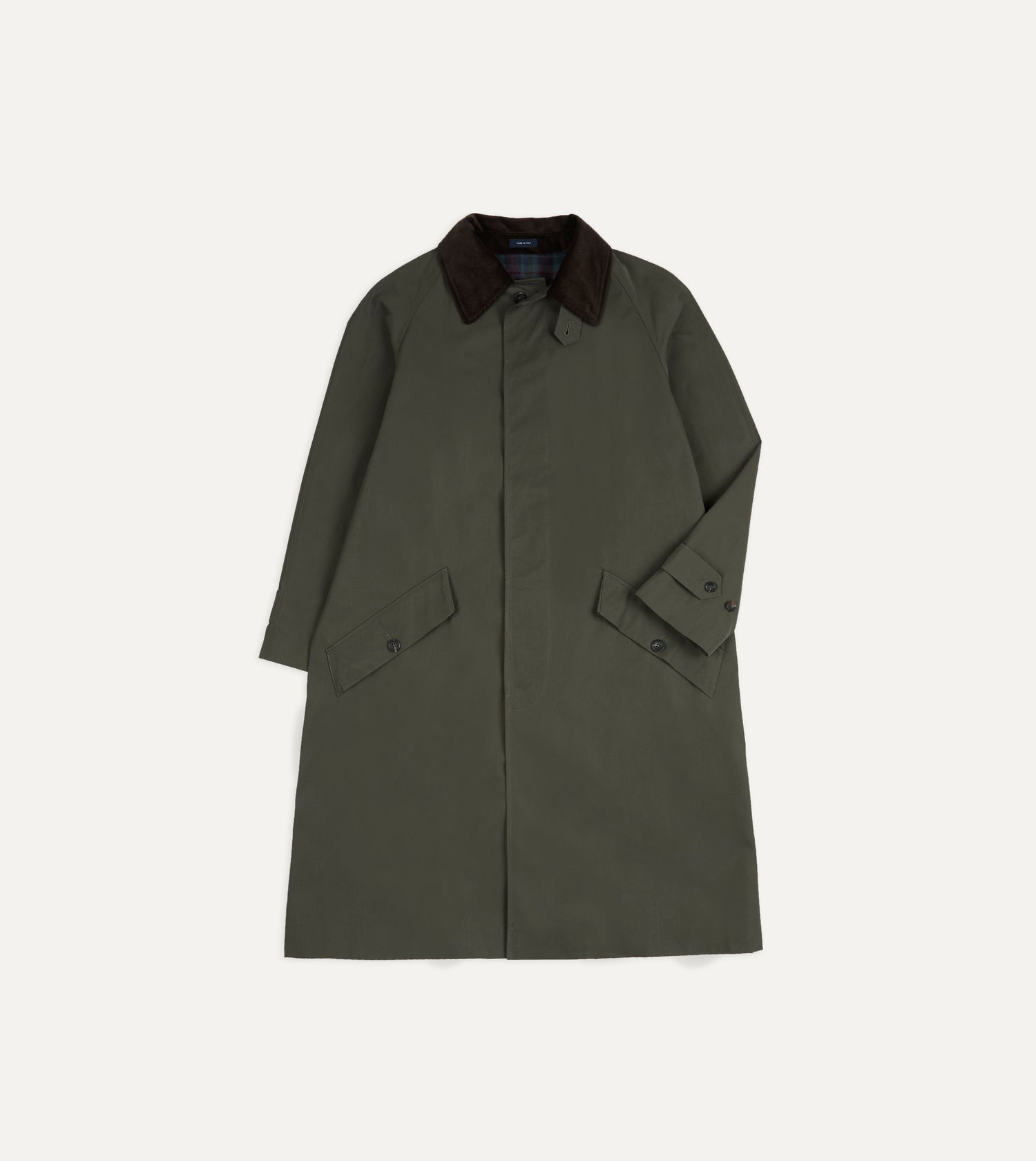 Olive Cotton Raglan Mac