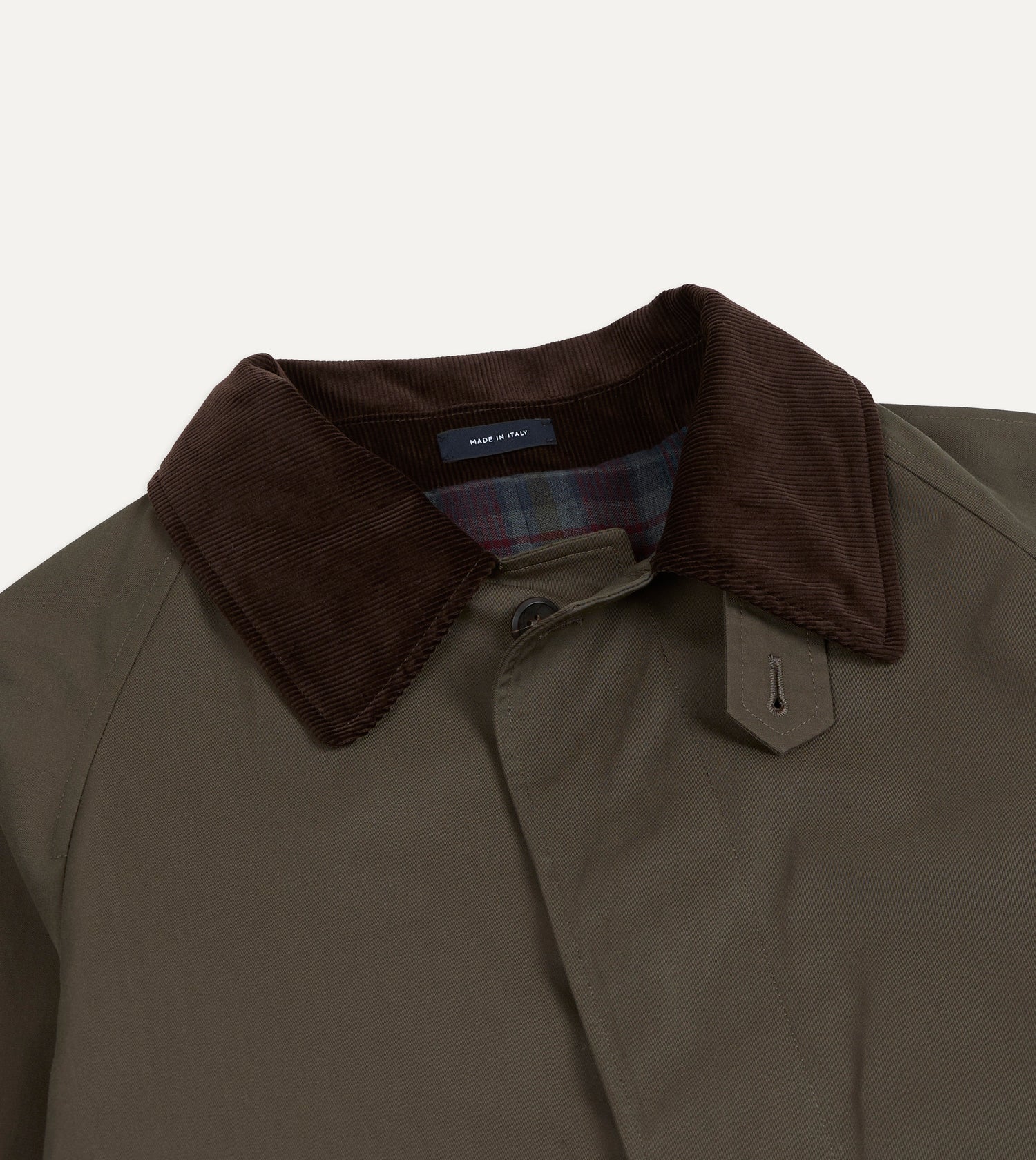 Olive Cotton Raglan Mac
