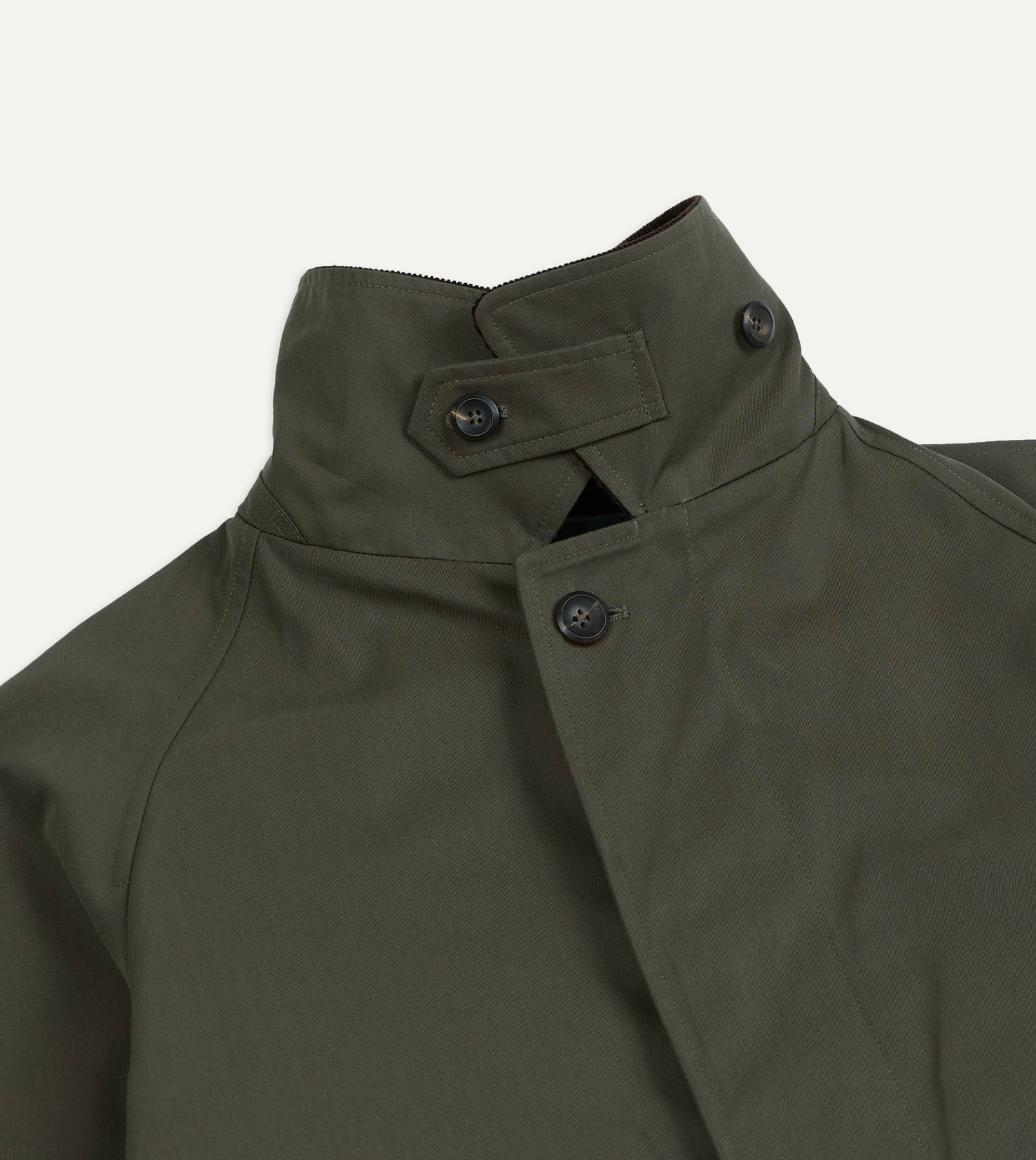 Olive Cotton Raglan Mac