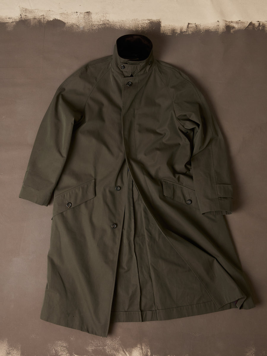 Olive Cotton Raglan Mac