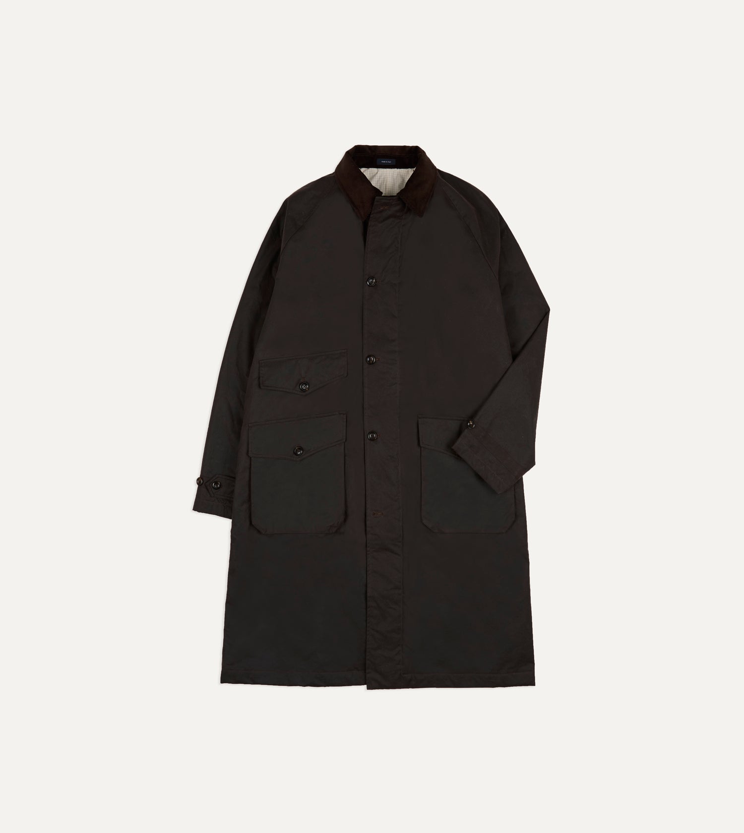 Brown Waxed Cotton Service Mac