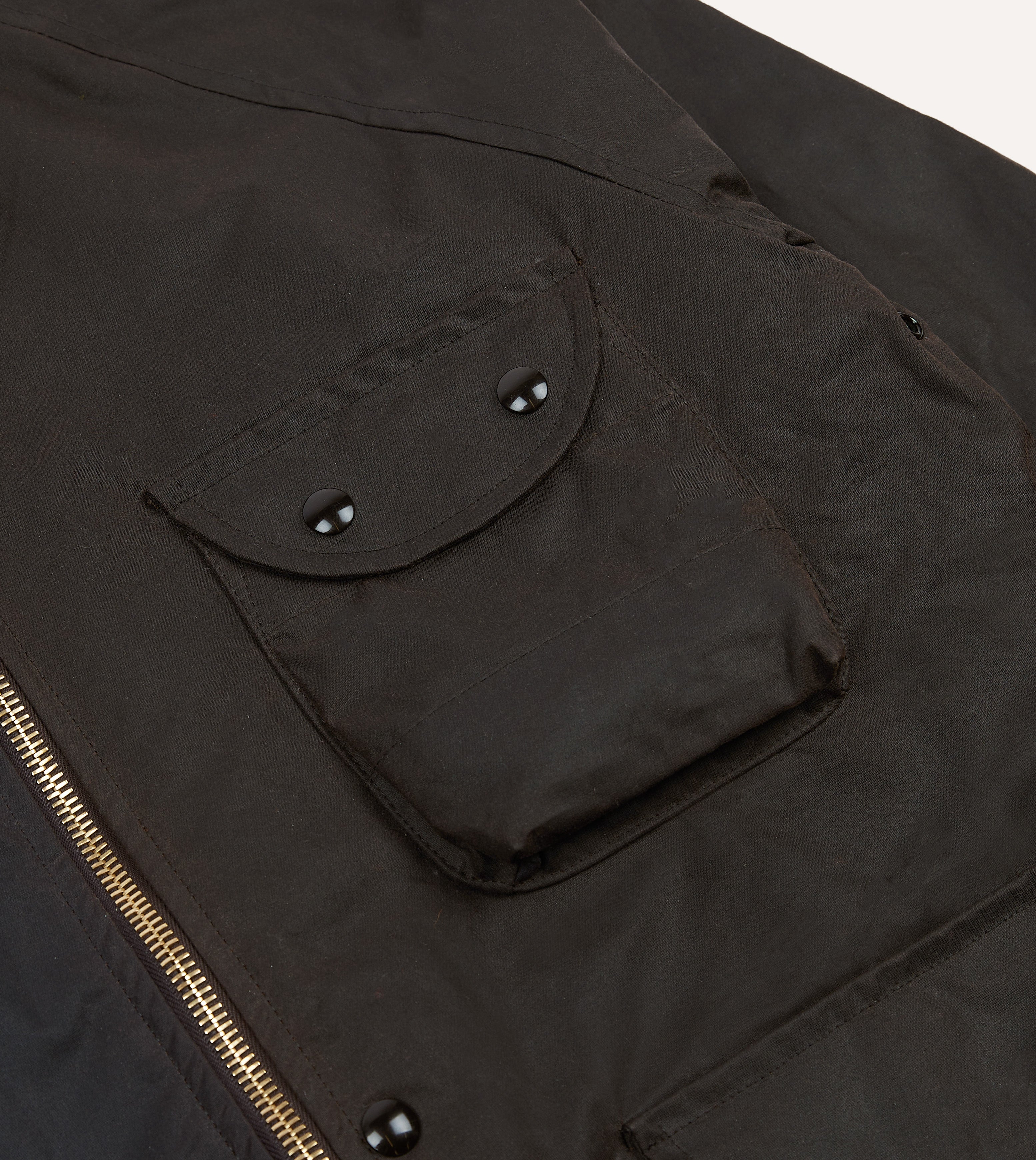 Brown Waxed Coverall Jacket – Drakes US