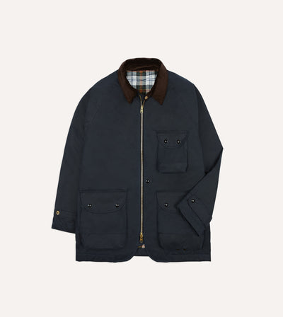 Navy Waxed Coverall Jacket – Drakes US