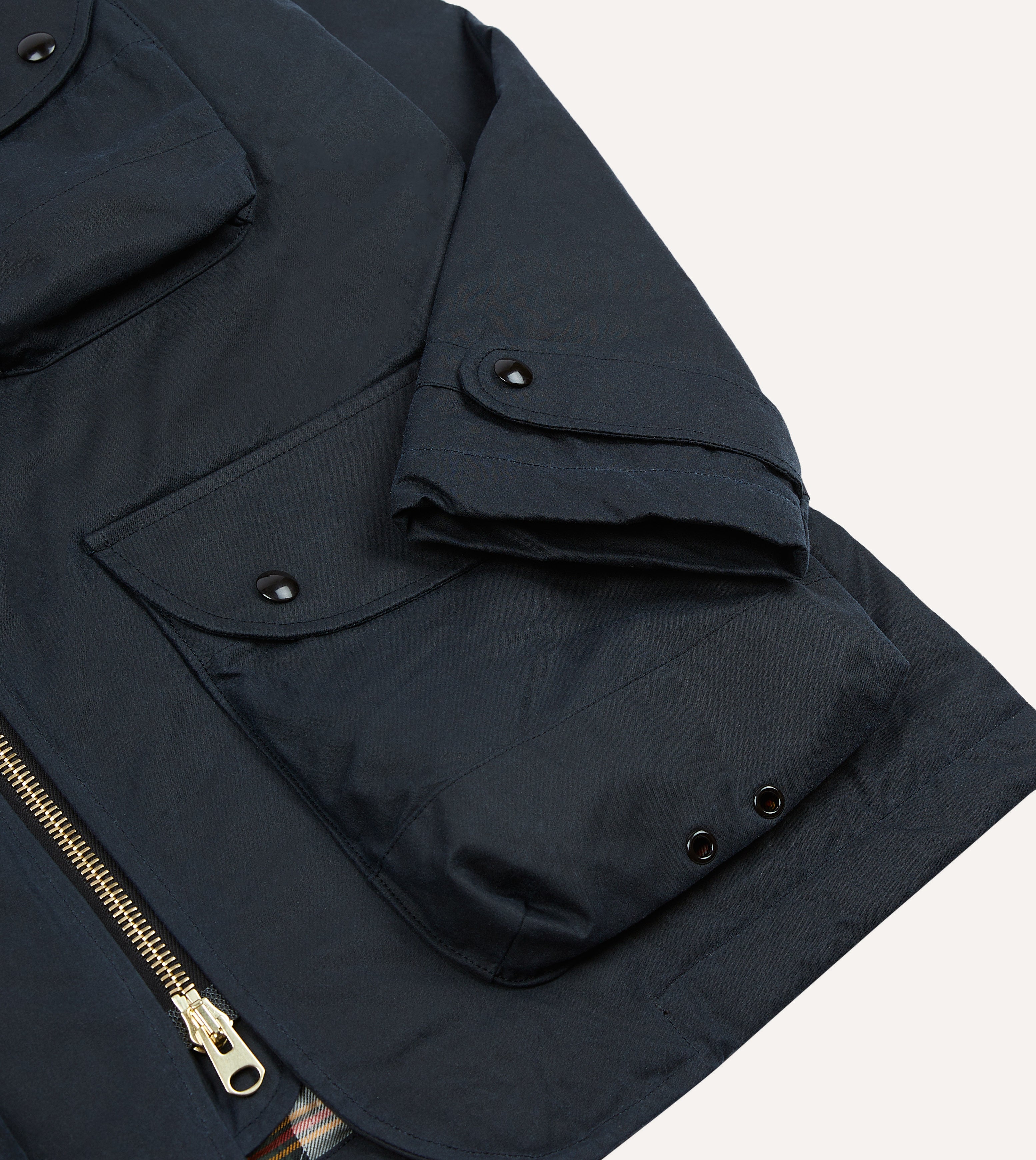 Navy Waxed Coverall Jacket – Drakes US
