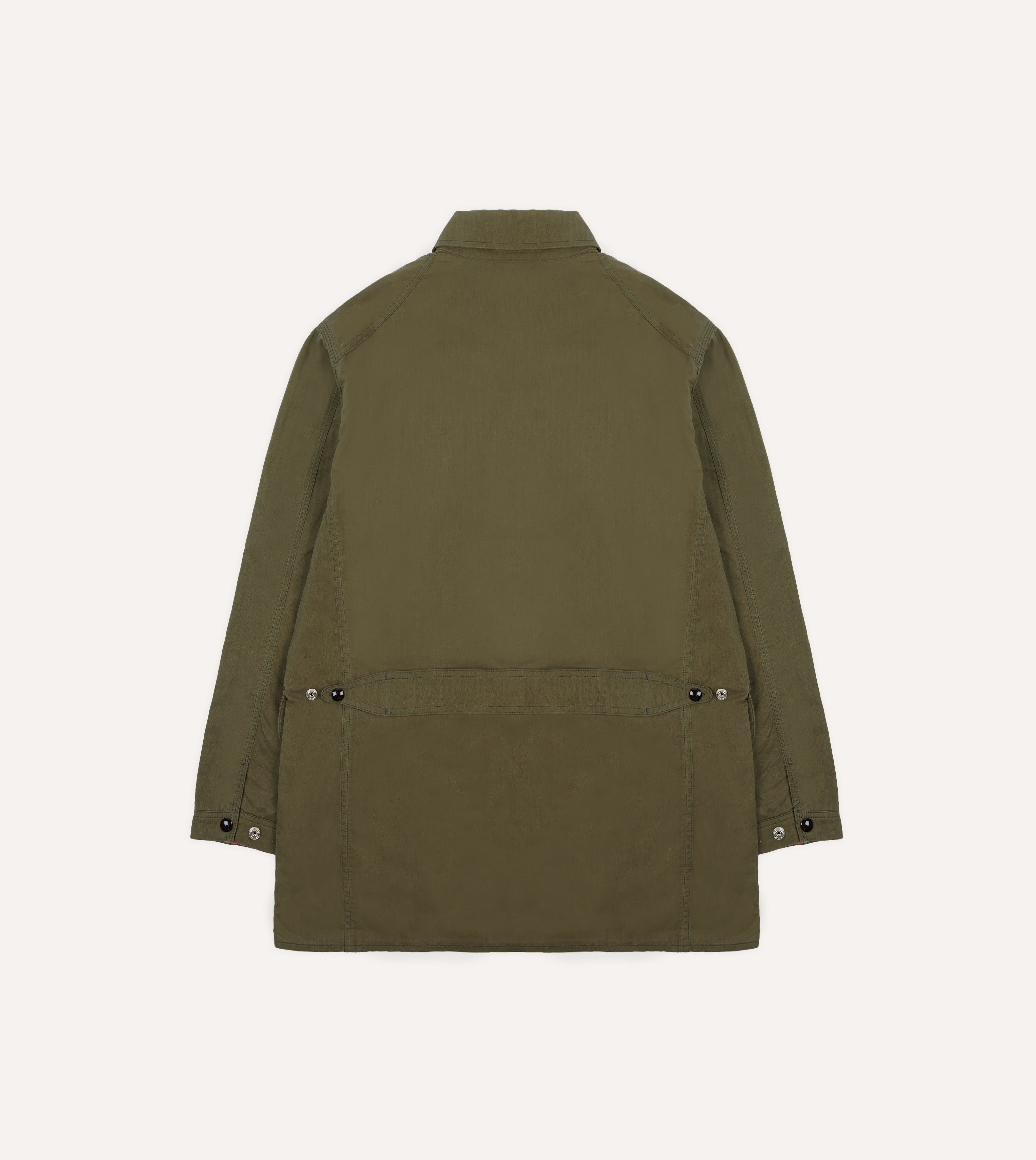 Olive Green Waxed Cotton Canvas Chasseur Jacket