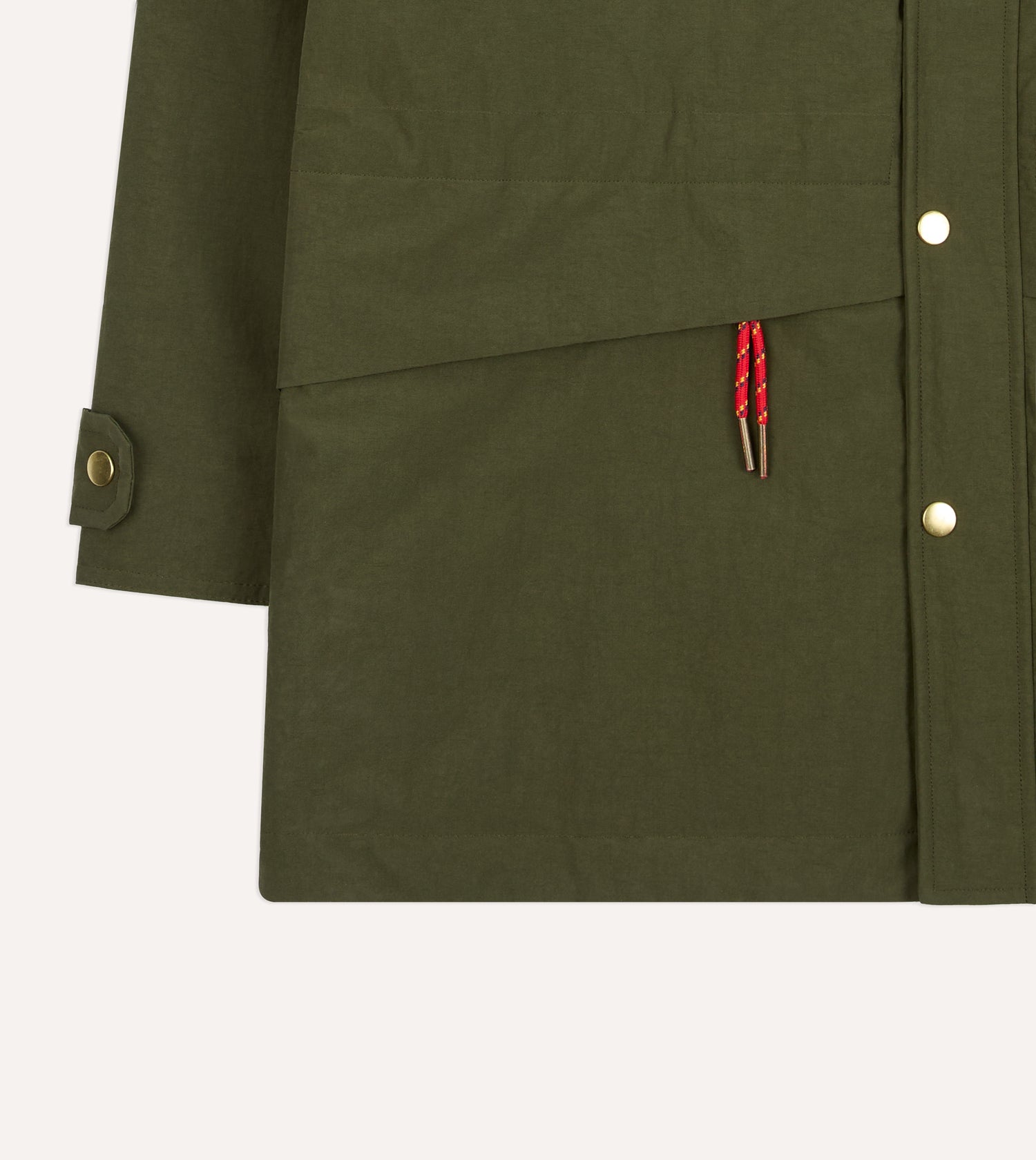 Olive and Ecru Nylon Windbreaker