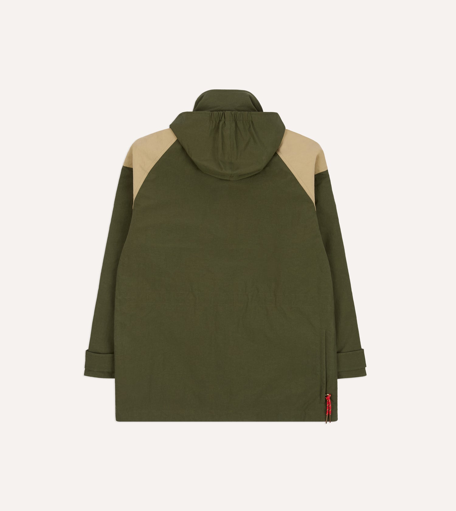 Olive and Ecru Nylon Windbreaker