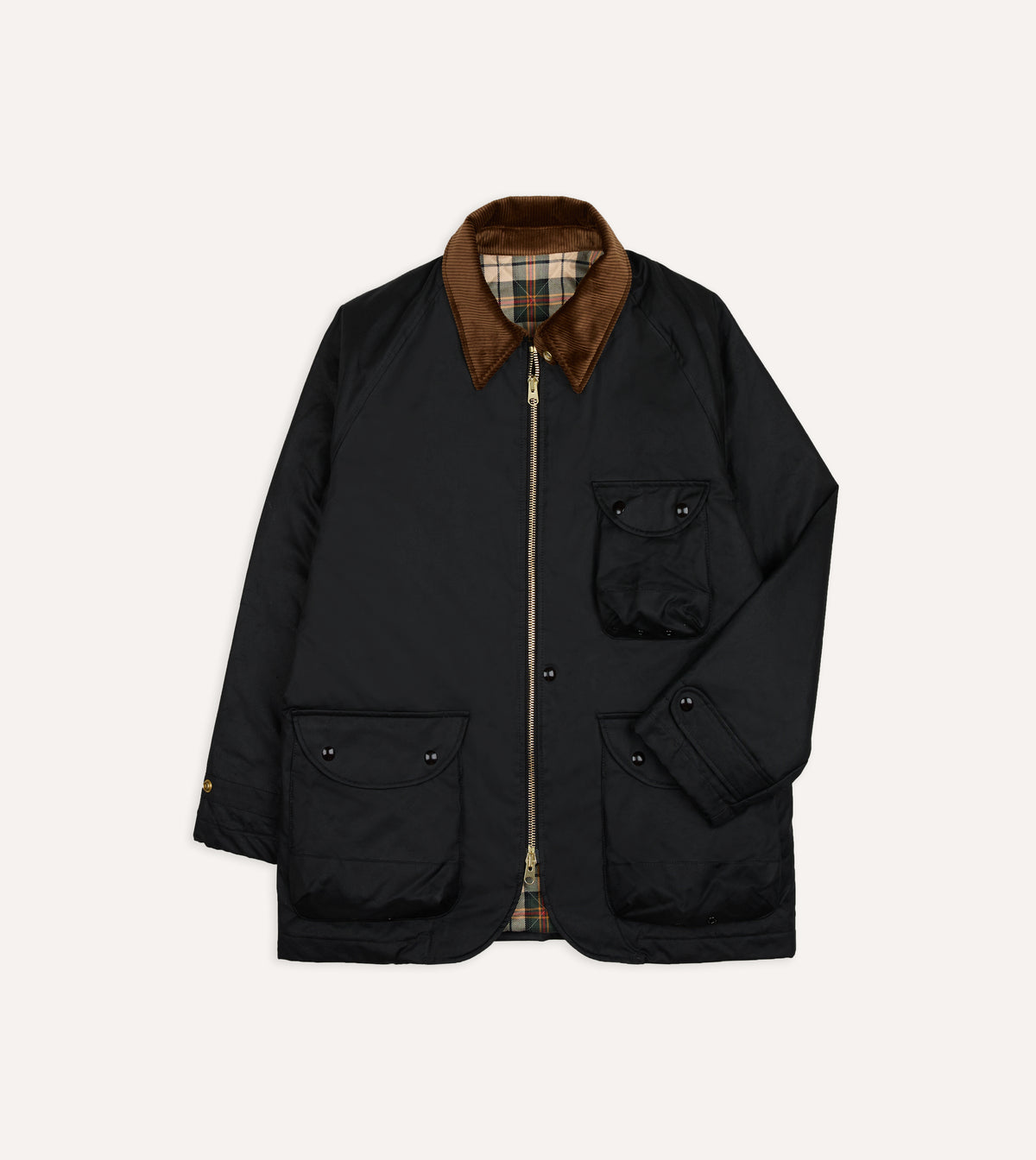 Black Waxed Coverall Jacket