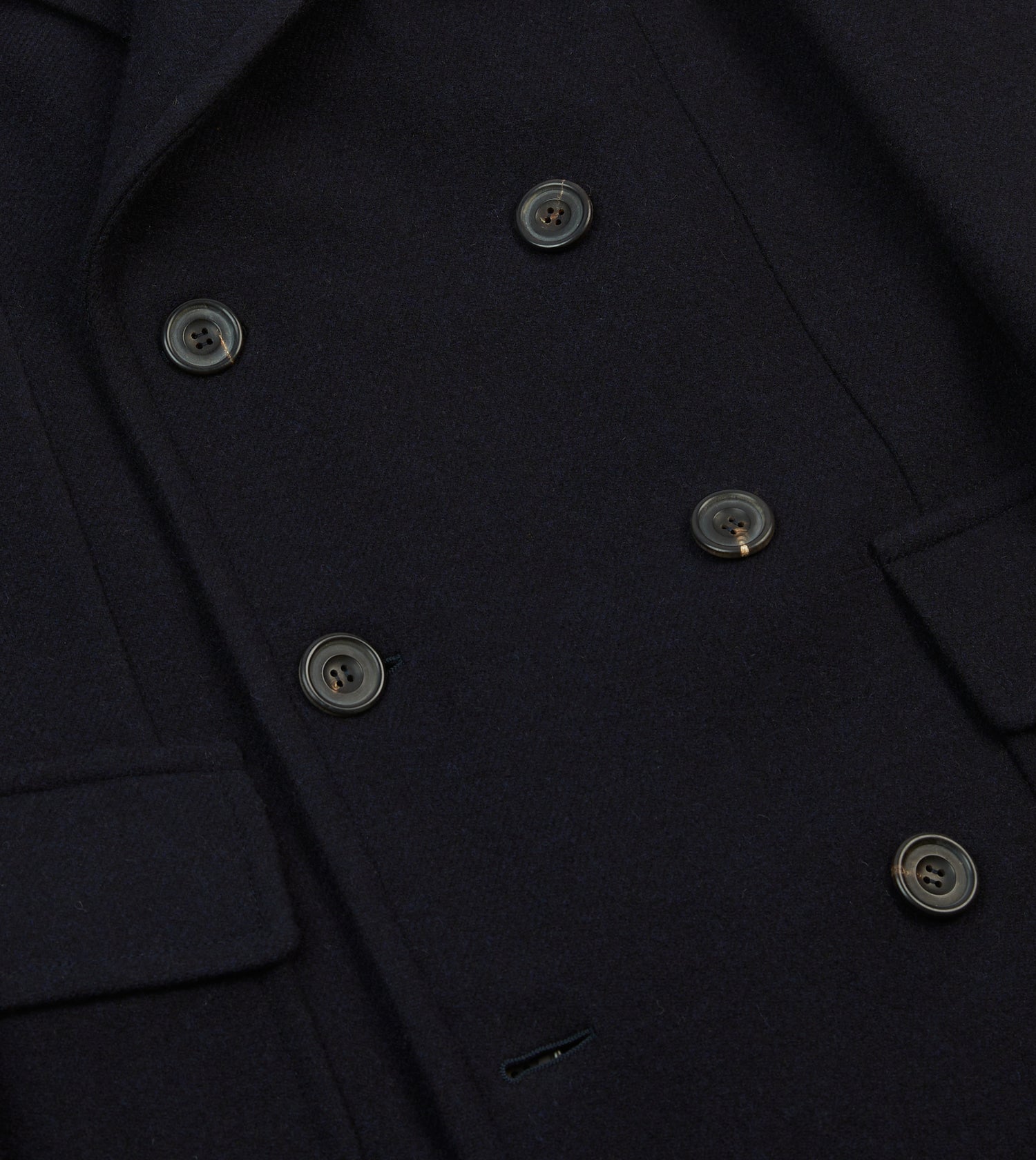 Navy Double-Breasted Wool Overcoat