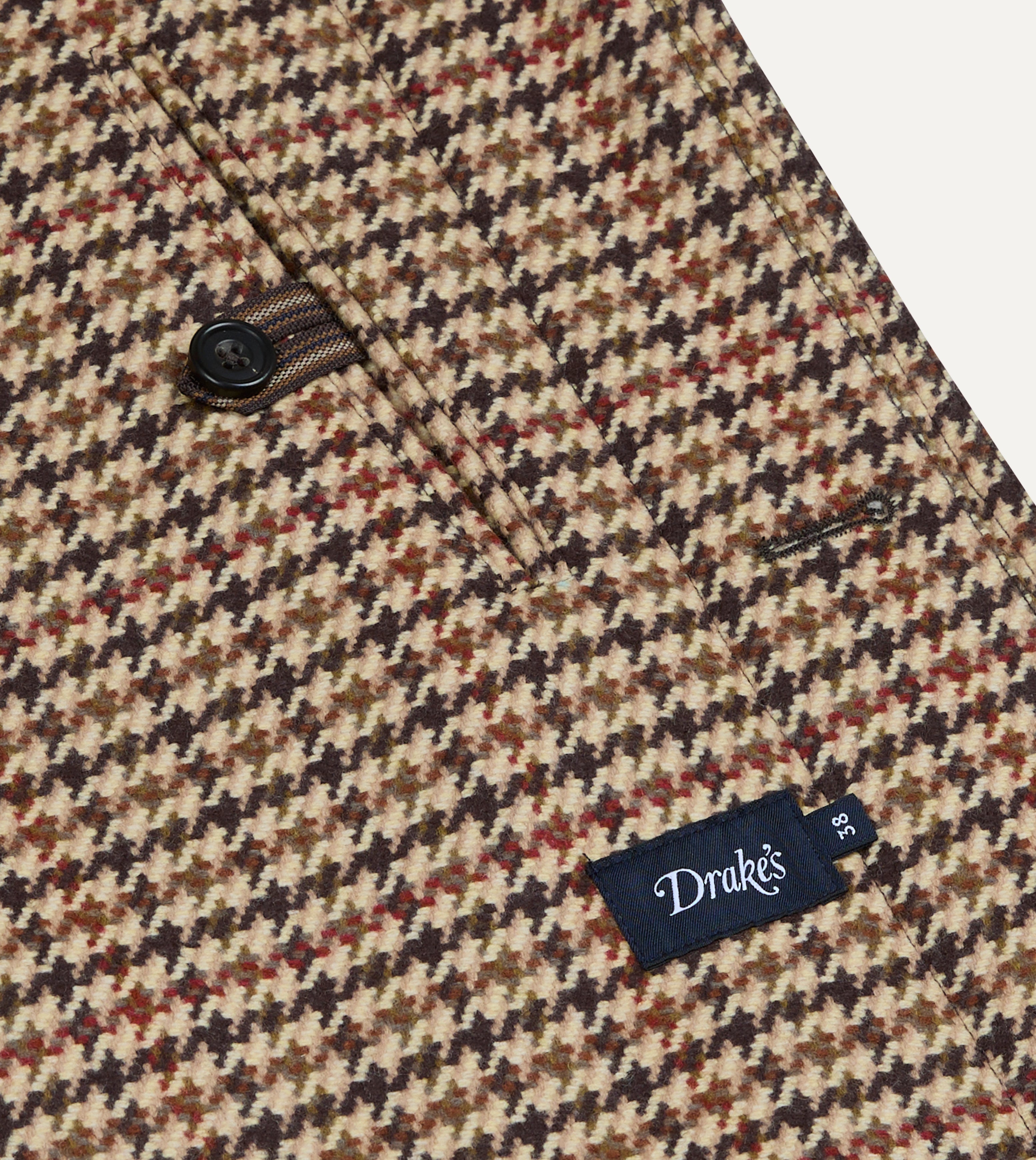 Brown Houndstooth Check Wool Raglan Coat – Drakes US Brown Houndstooth Check Wool Raglan Coat – Drakes US