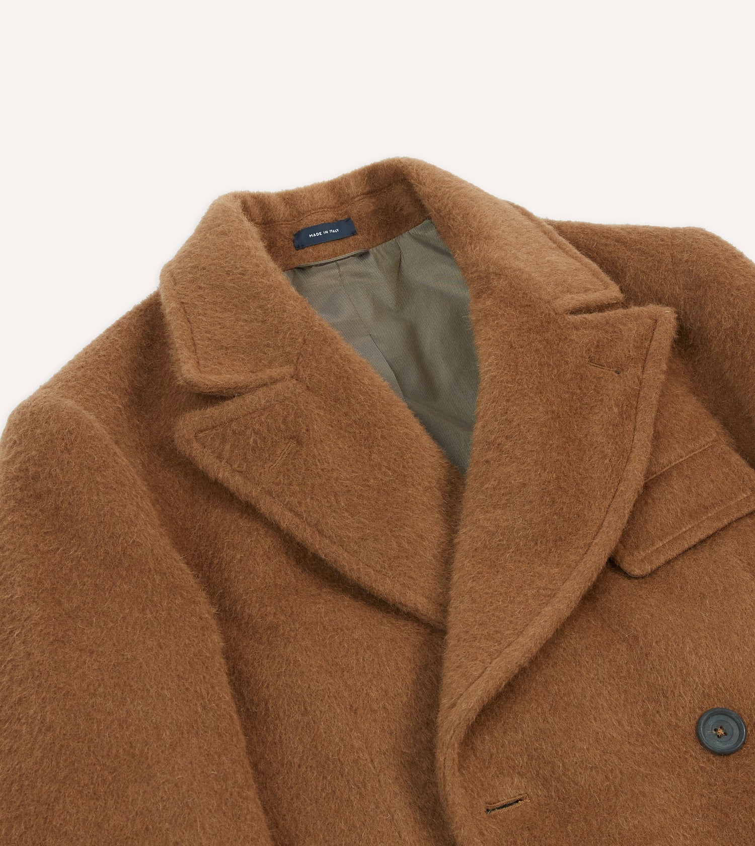Caramel Double-Breasted Teddy Overcoat