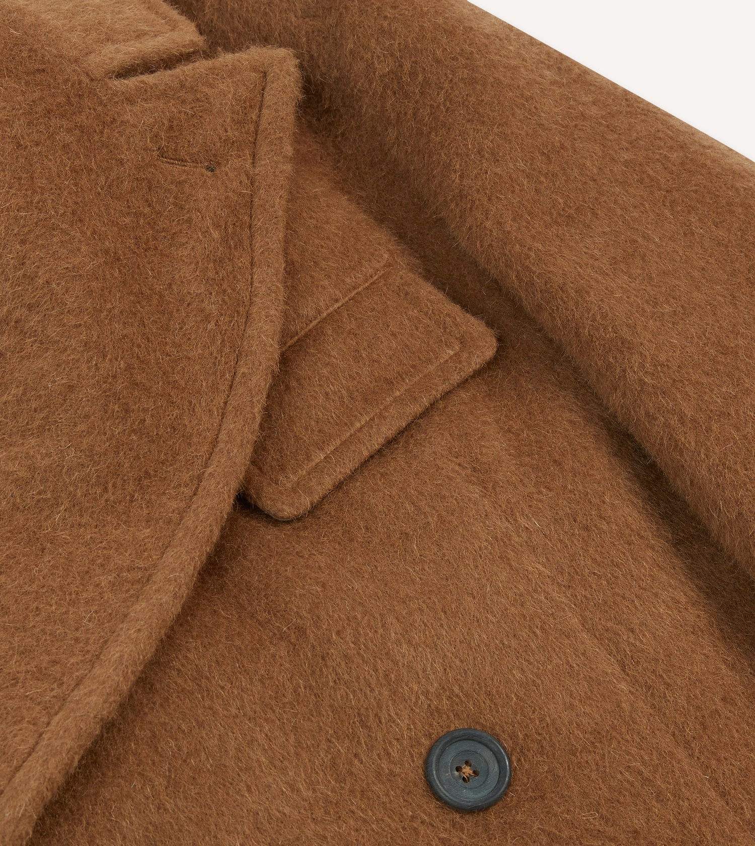 Caramel Double-Breasted Teddy Overcoat