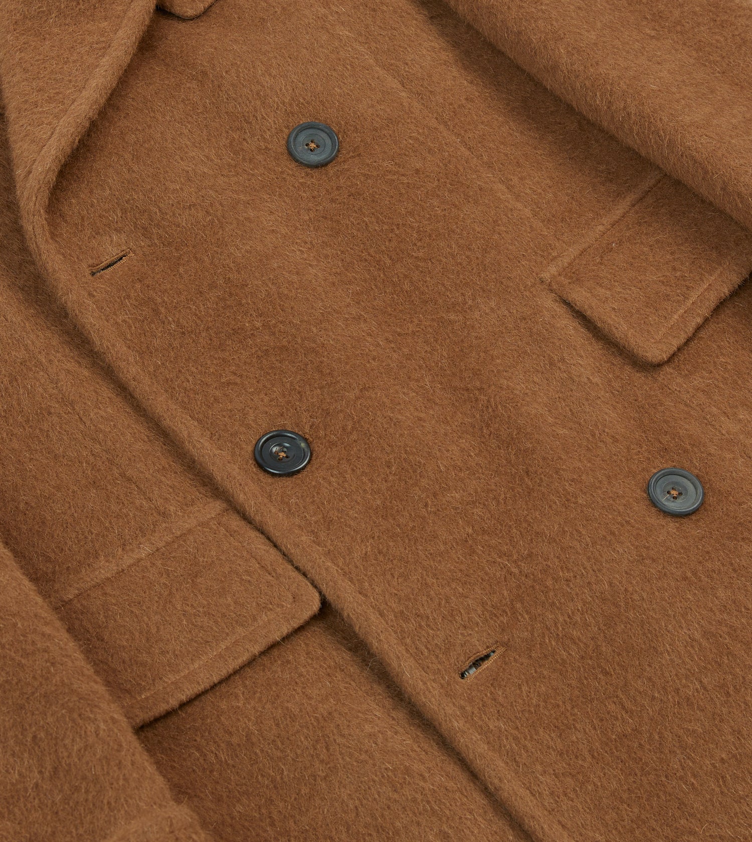 Caramel Double-Breasted Teddy Overcoat