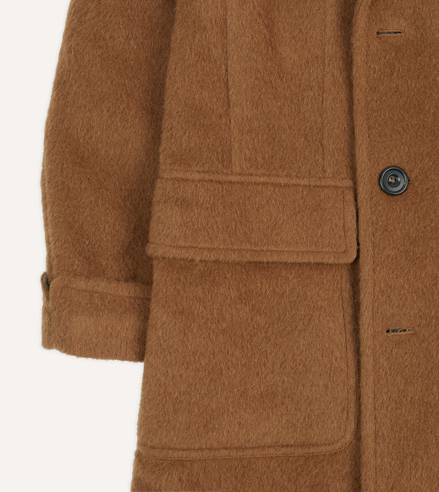 Caramel Double-Breasted Teddy Overcoat
